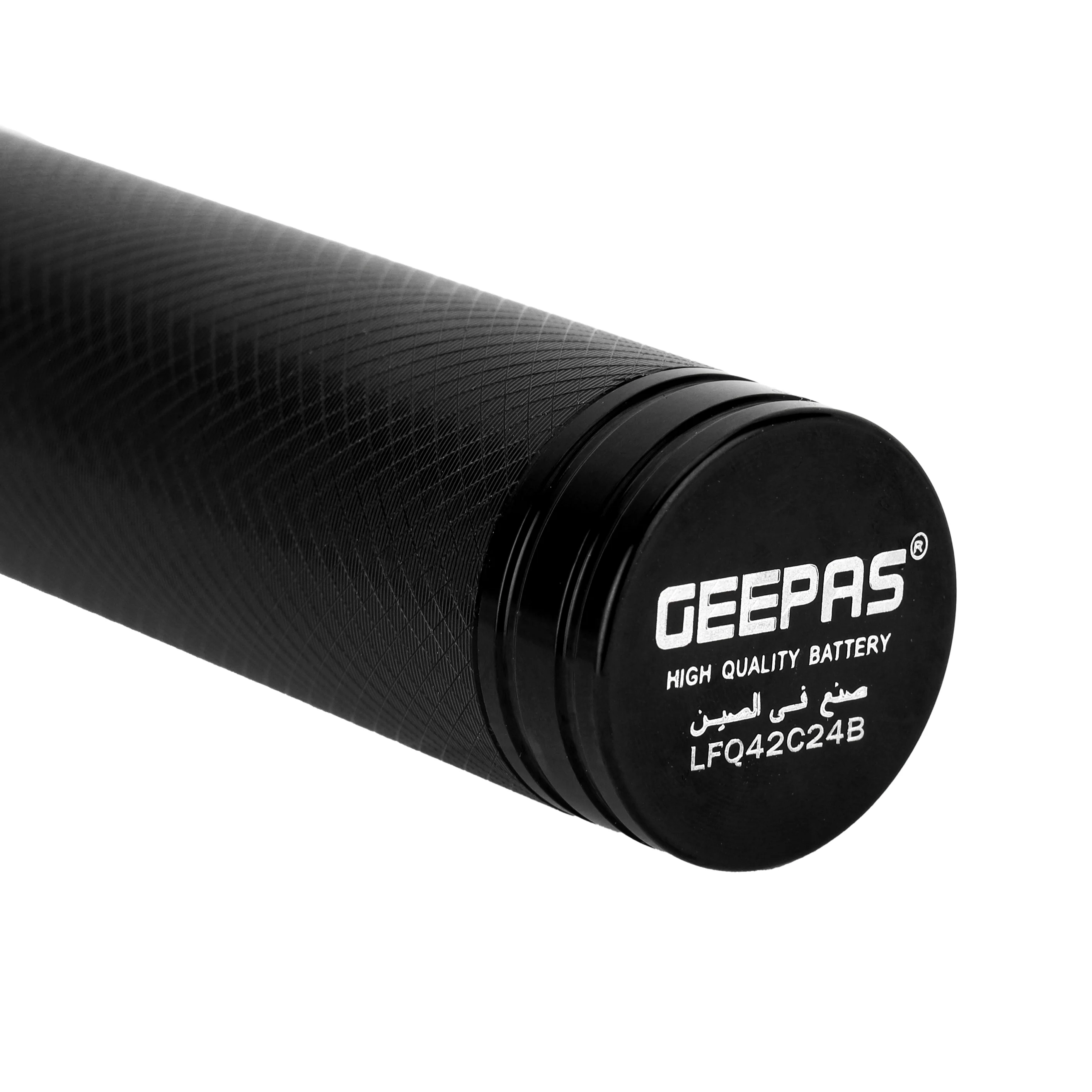 Geepas Rechargeable LED Flashlight 281MM - Hyper Bright White 1800 Meters Portable Torch High Beam LED Flashlight| Water Proof Pocket Flashlight with Charger, battery - Image 3