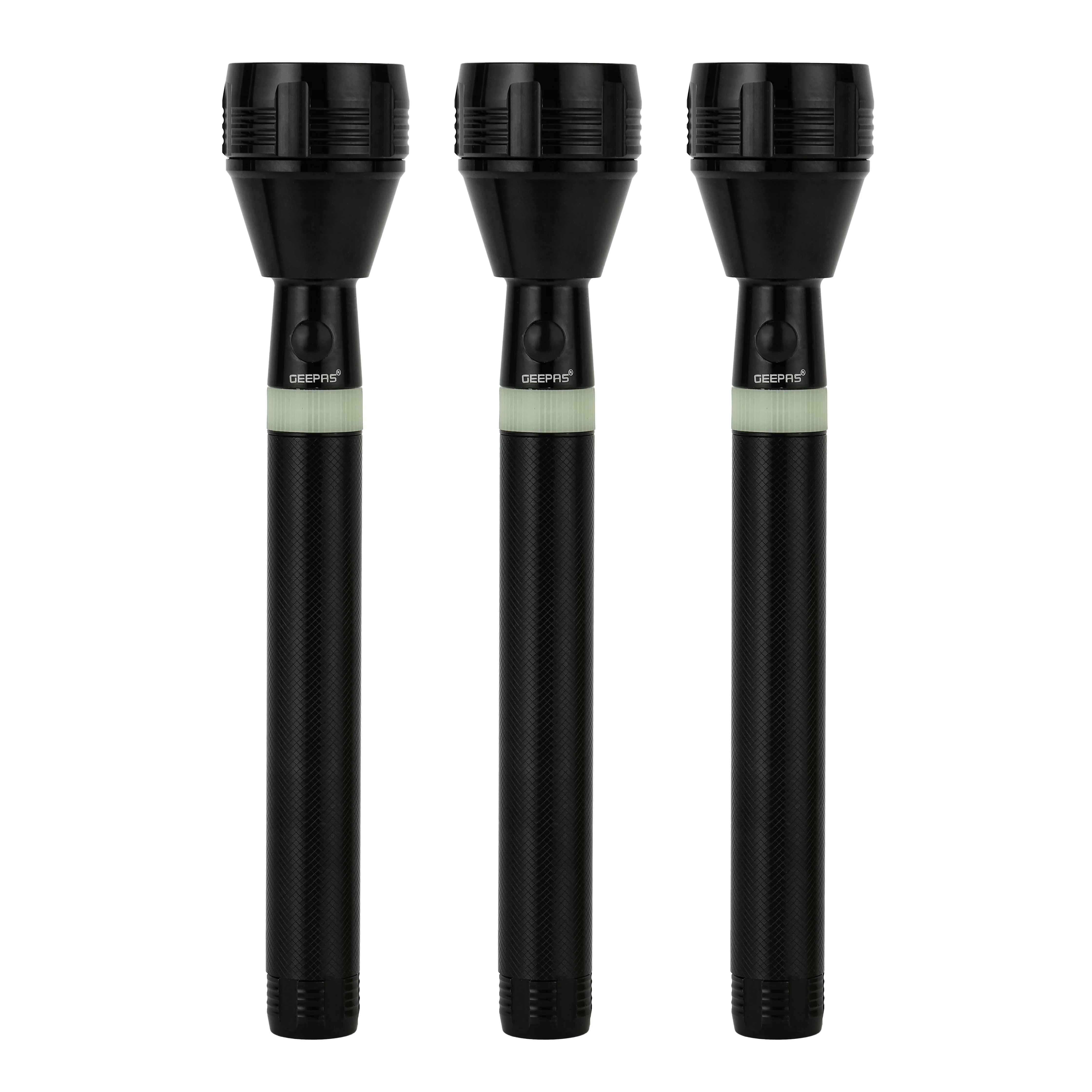 Geepas Rechargeable LED Flashlight, 3 In 1 Family Pack 253MM - Hyper Bright White 2000 Meters Range Portable Torch High Beam LED Flashlight| Water Proof Pocket Flashlight with Charger, battery - Image 2