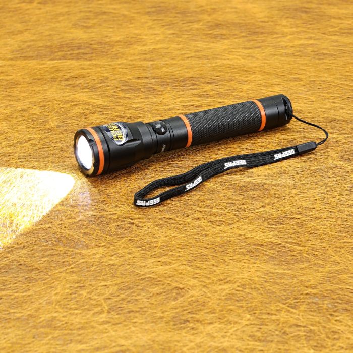 Geepas Rechargeable LED Flashlight- GFL4659N/ Waterproof, Perfect for Indoor and Outdoor Use, Aircraft-Grade Aluminum Housing/ 1.5 Hours Continuous Working - Image 2