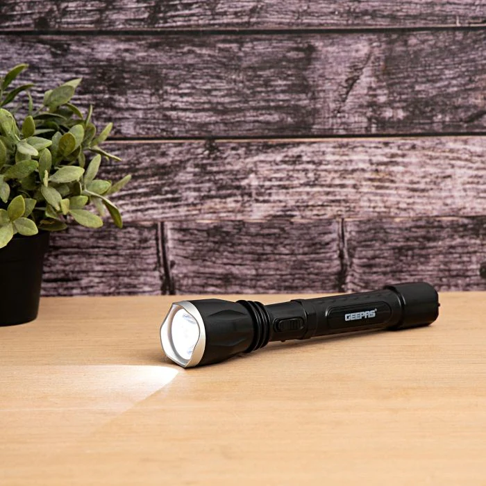 Geepas Rechargeable LED Flashlight | Hyper Bright 1W Hi-Power LED Torch Light | Built-in 400mAh Lead Acid Battery | Long Distance Range | Powerful Torch for Outdoor Activities - Image 6