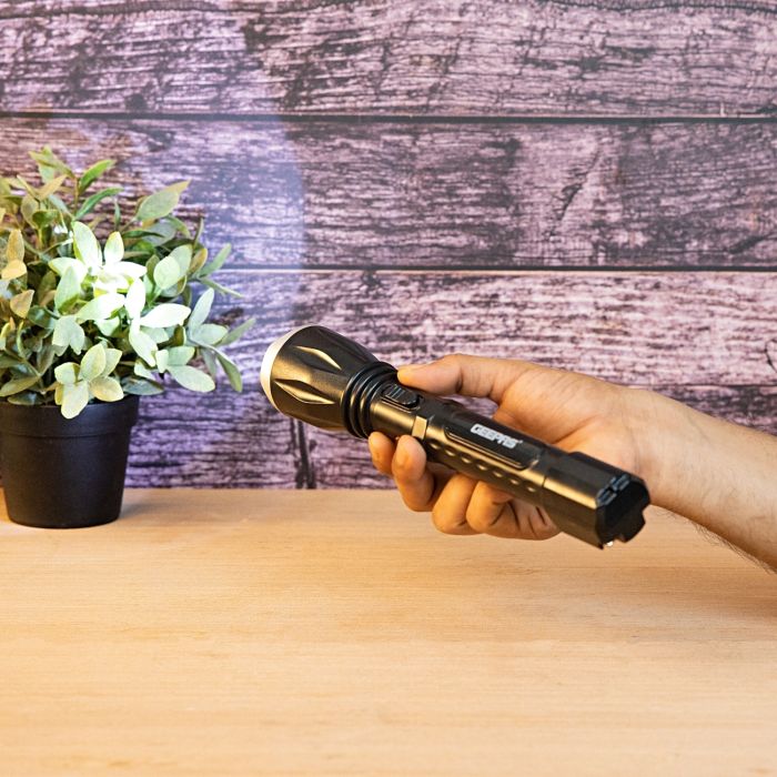 Geepas Rechargeable LED Flashlight | Hyper Bright 1W Hi-Power LED Torch Light | Built-in 400mAh Lead Acid Battery | Long Distance Range | Powerful Torch for Outdoor Activities - Image 7