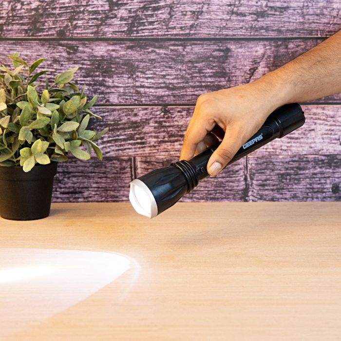 Geepas Rechargeable LED Flashlight | Hyper Bright 1W Hi-Power LED Torch Light | Built-in 400mAh Lead Acid Battery | Long Distance Range | Powerful Torch for Outdoor Activities - Image 8