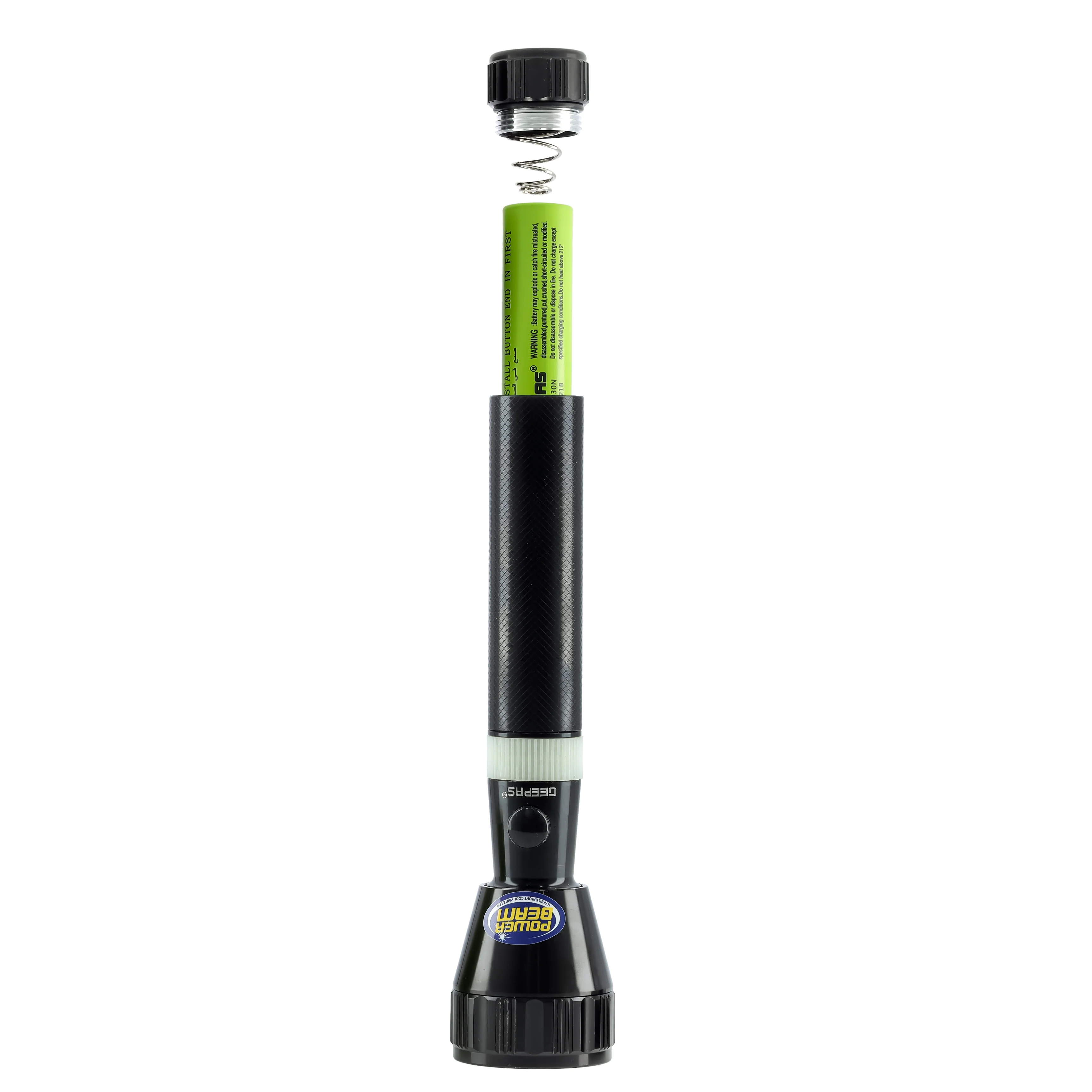 Geepas Rechargeable LED Flashlight - Hyper Bright White 1800 Meters Range Portable Torch High Beam LED Flashlight| Pocket Flashlight with Charger - Image 3