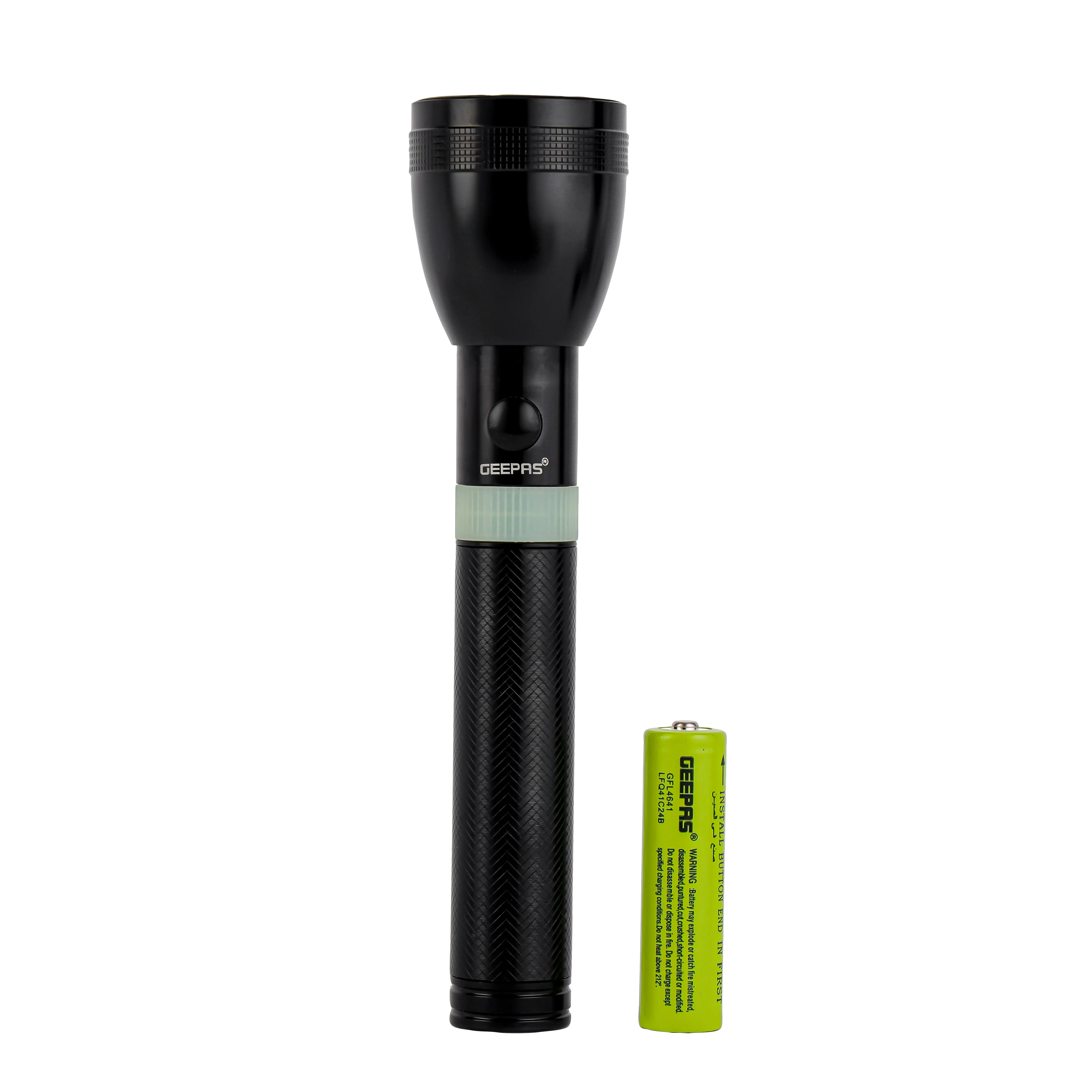 Geepas Rechargeable LED Flashlight - Hyper Bright White Chip LED Torch 1800 Meters High Range Distance Portable Torch High Beam LED Flashlight Zoomable Tactical Pocket Flashlight for Camping Bicycle Hiking and Emergency Use - Image 5