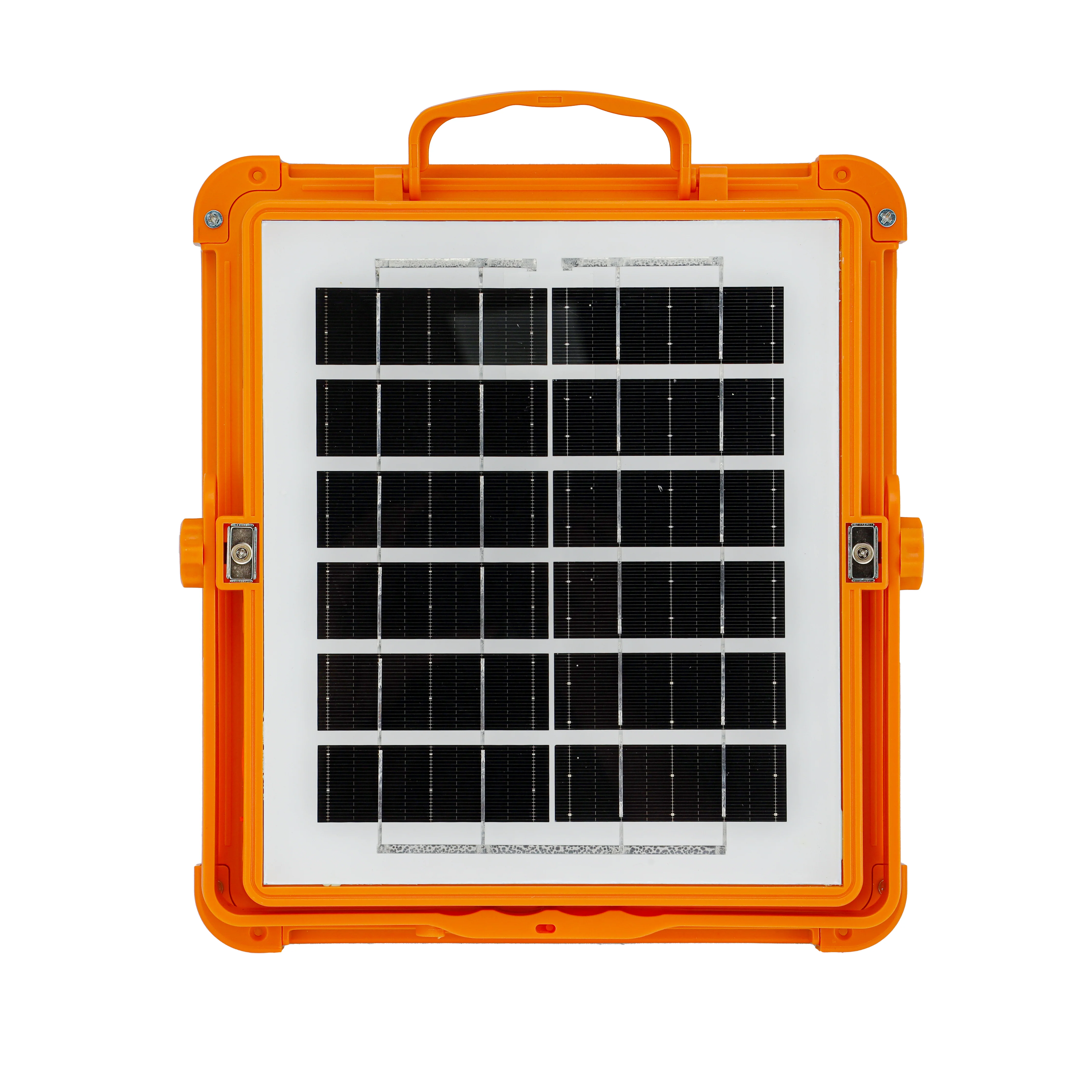 Geepas Rechargeable LED Work Light- GWL53042 | 448 LEDs, 1500lm with White, Warm, Blue & Red Lights | Solar Panel, Energy Saving, Durable, Orange Body | 2Year Warranty - Image 3
