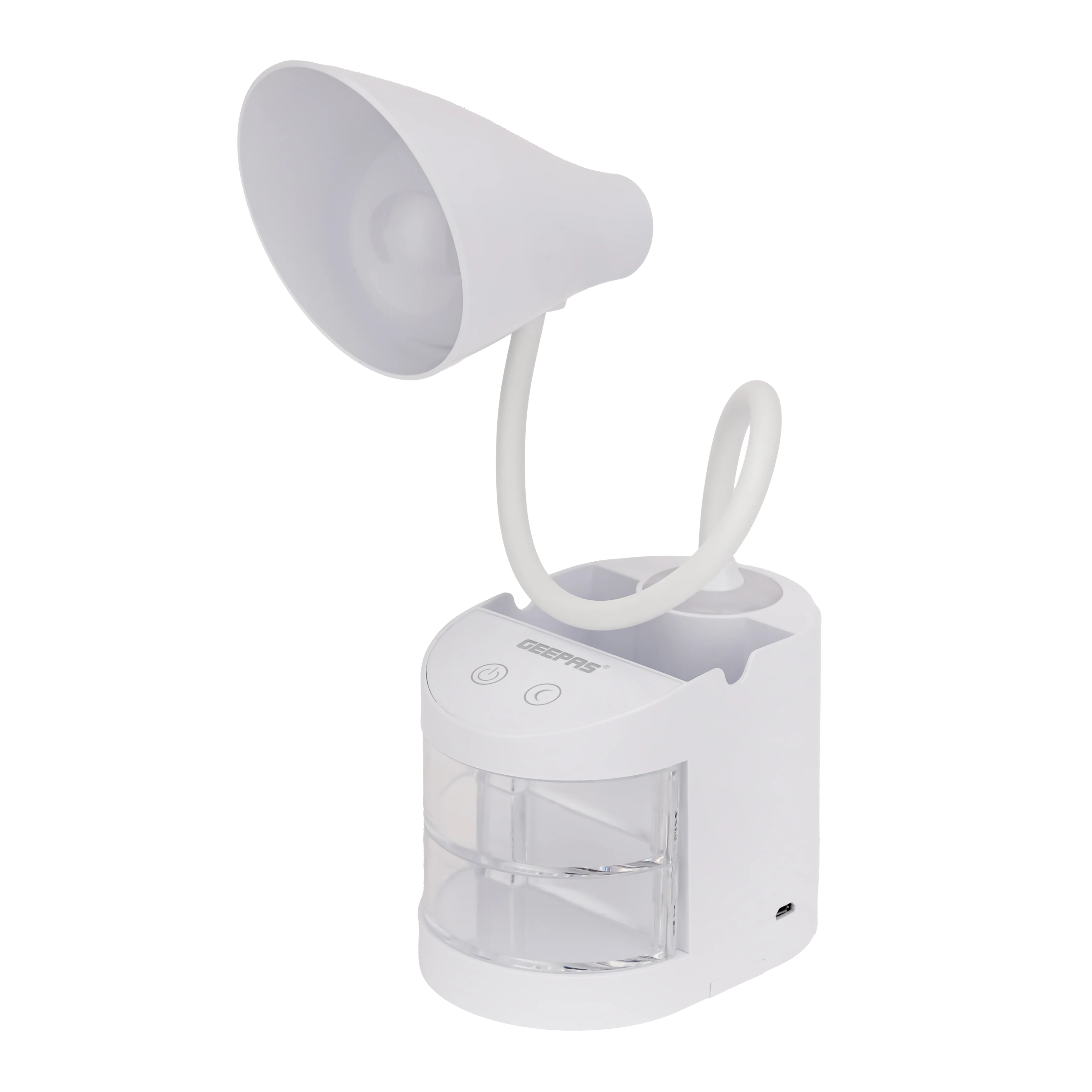 Geepas GDL53039 Rechargeable Reading Lamp |Table Light with Pencil Vase, Transparent Storage Box, Adjustable Silicone Tube, Lithium Battery, 12H Backup, 2Year Warranty - Image 5