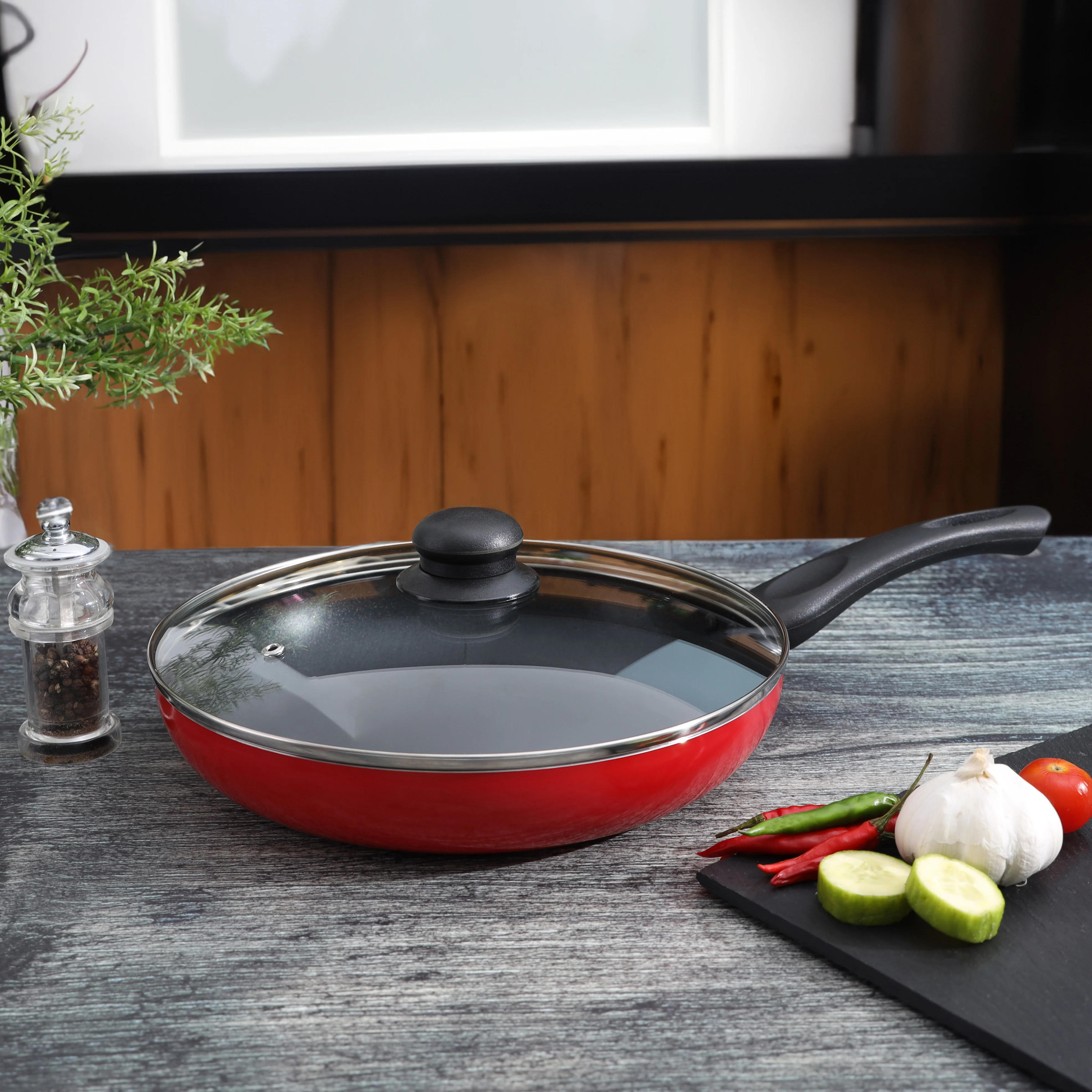 Geepas & Royalford Healthy Kitchen Combo: 4L Vortex Air Fryer & 24cm Non-Stick Frypan with Lid - Image 3