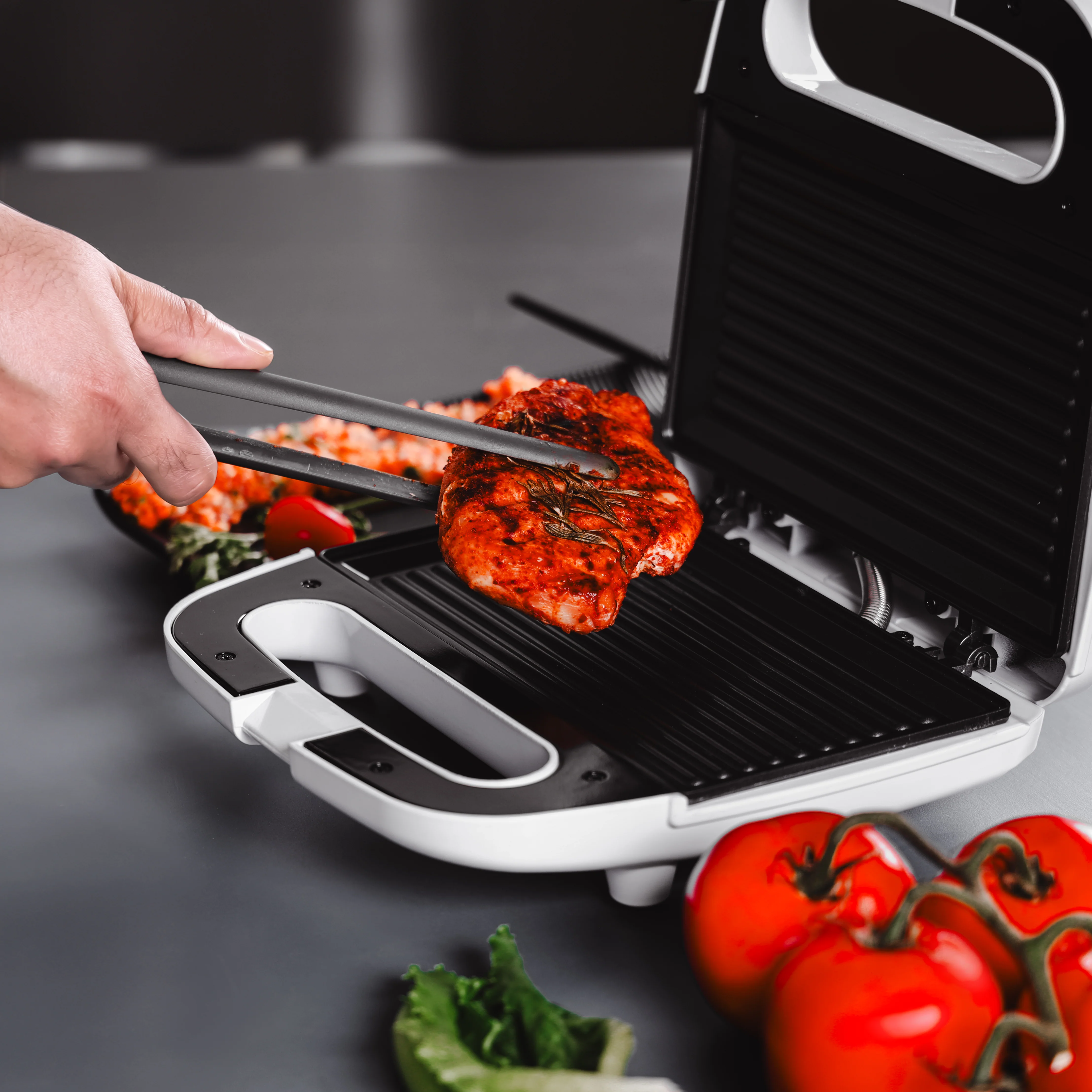 Geepas GGT686 Grill Maker | 750W Compact Electric Sandwich & Snack Maker with Non-Stick Cooking Plates| Power & Ready Indicator Lights| Easy to Clean| 2 Years Warranty - Image 3