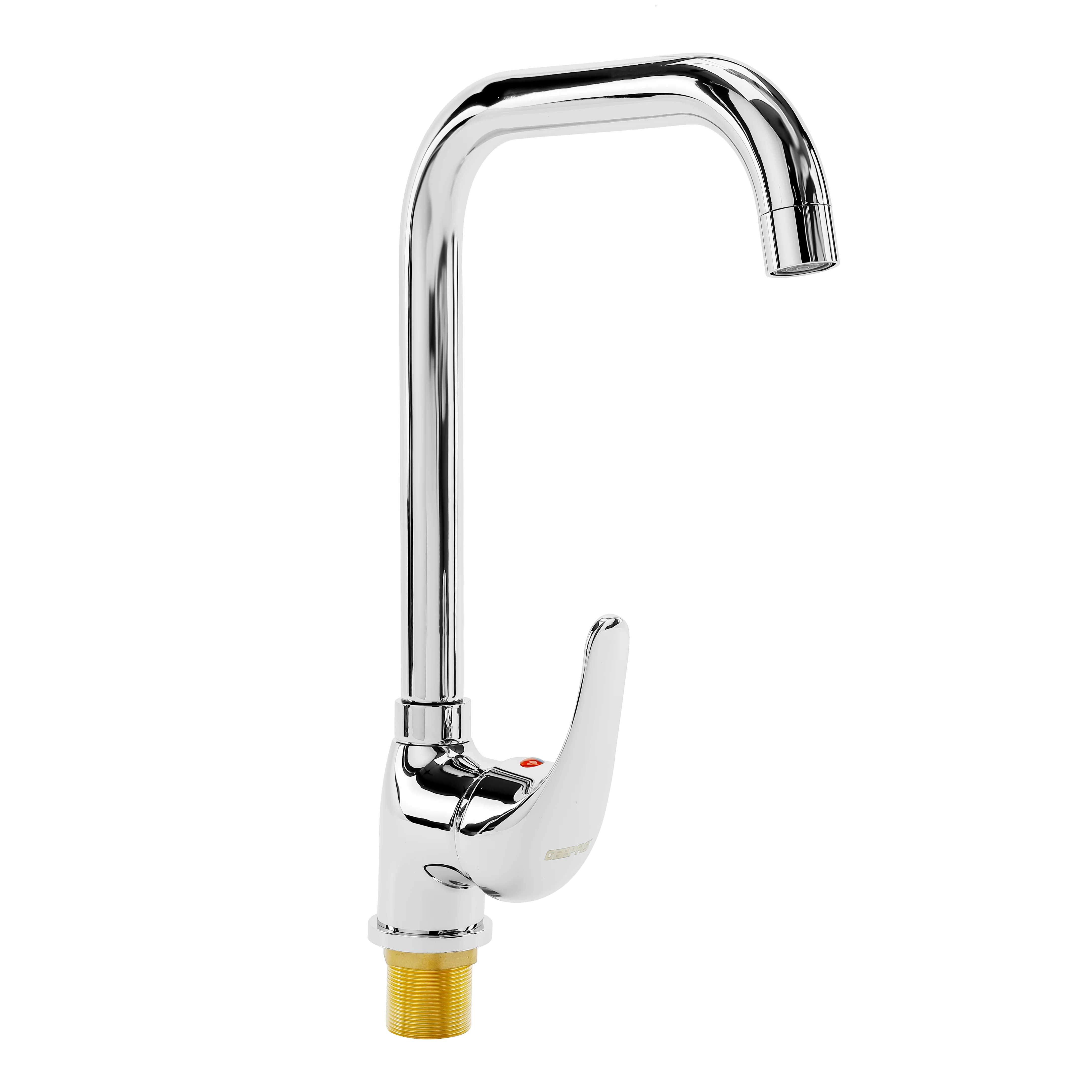 Geepas Single Lever Sink Mixer- GSW61148| Brass Deck Mounted Kitchen/Bath Tap| Solid Metal Lever Handle, Ceramic Cartridge, Leak-Proof, 360° Swivel Spout, 5-Year Warranty - Image 3
