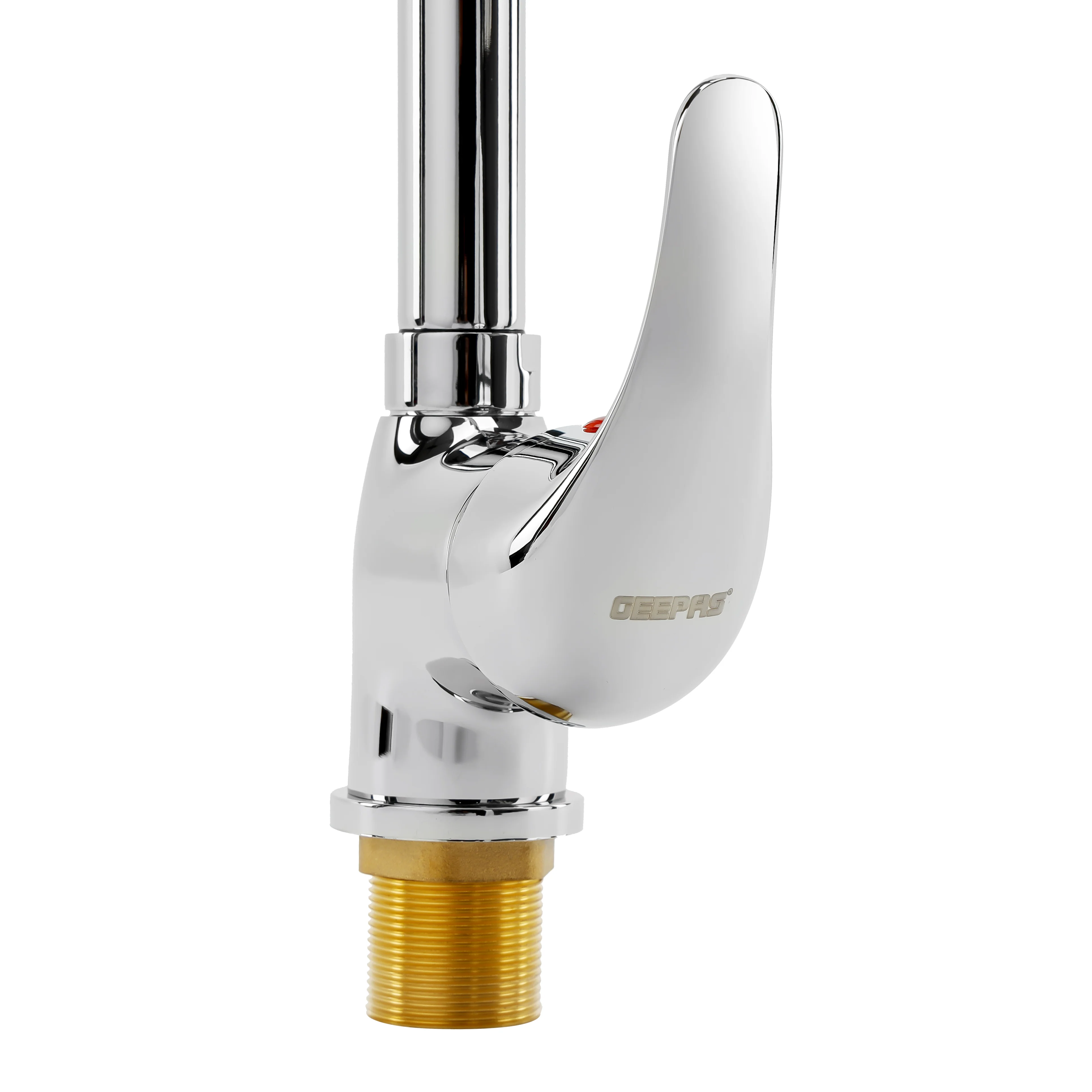 Geepas Single Lever Sink Mixer- GSW61148| Brass Deck Mounted Kitchen/Bath Tap| Solid Metal Lever Handle, Ceramic Cartridge, Leak-Proof, 360° Swivel Spout, 5-Year Warranty - Image 5