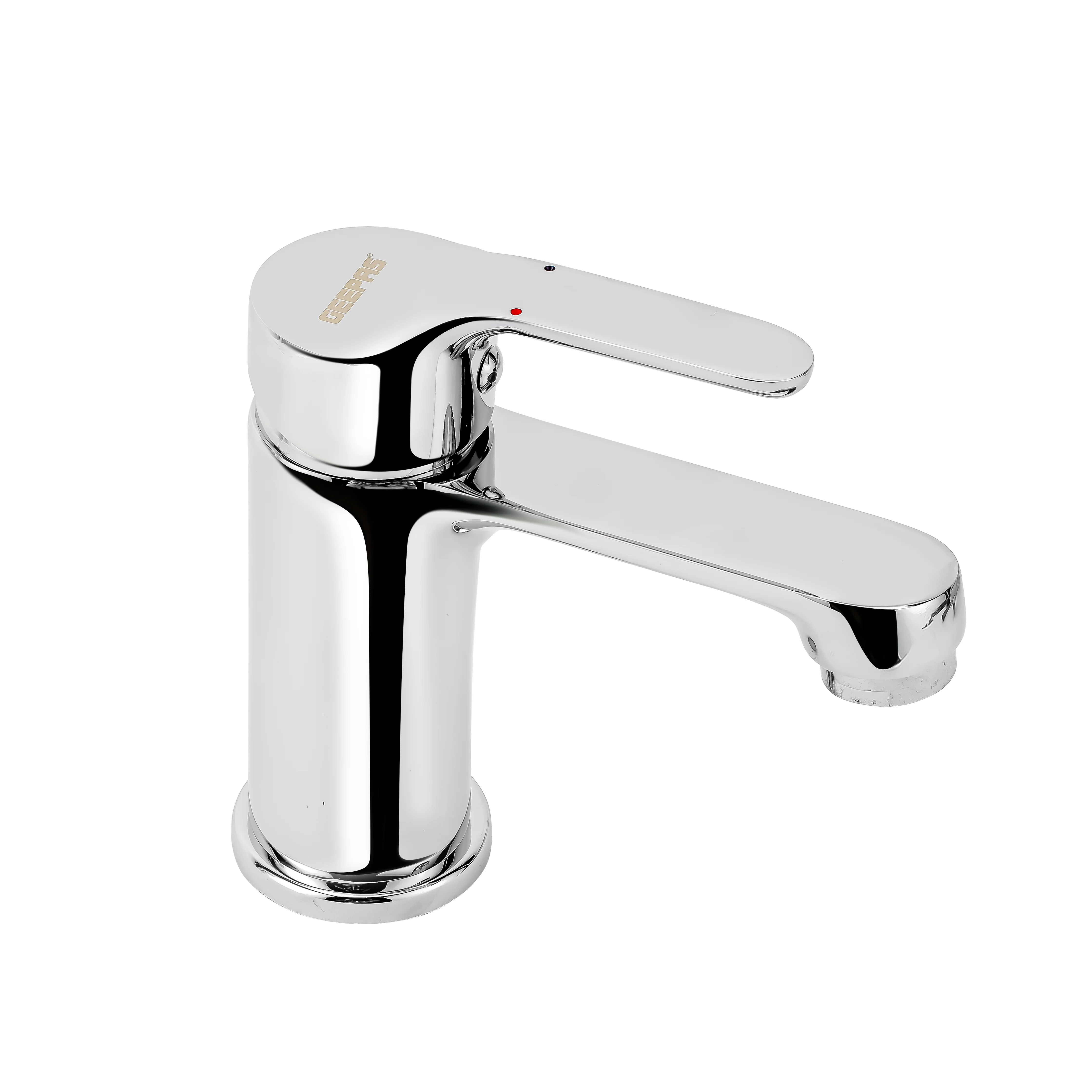 Geepas Single Lever Wash Basin Mixer- GSW61163 | Brass Deck Mount Tap, Solid Metal Handle, Ceramic Disc Cartridge, Leak-Proof Design, Chrome Finish, 5-Year Warranty - Image 2