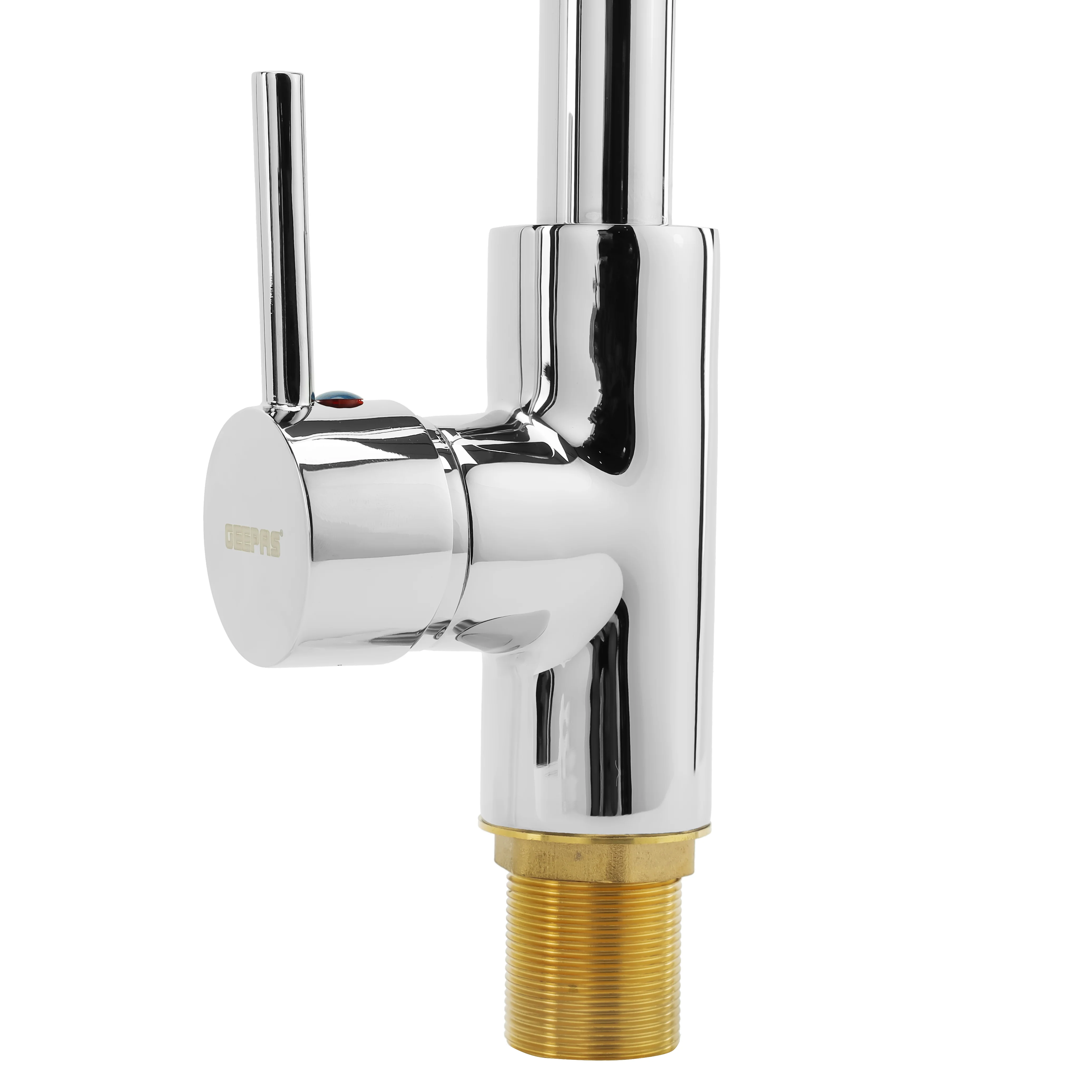 Geepas Single Lever Sink Mixer GSW61144 | Brass Deck Mounted Tap for Kitchen/Bathroom | Solid Handle, Ceramic Cartridge, Leak-Proof, 360° Spout | 5-Year Warranty - Image 3