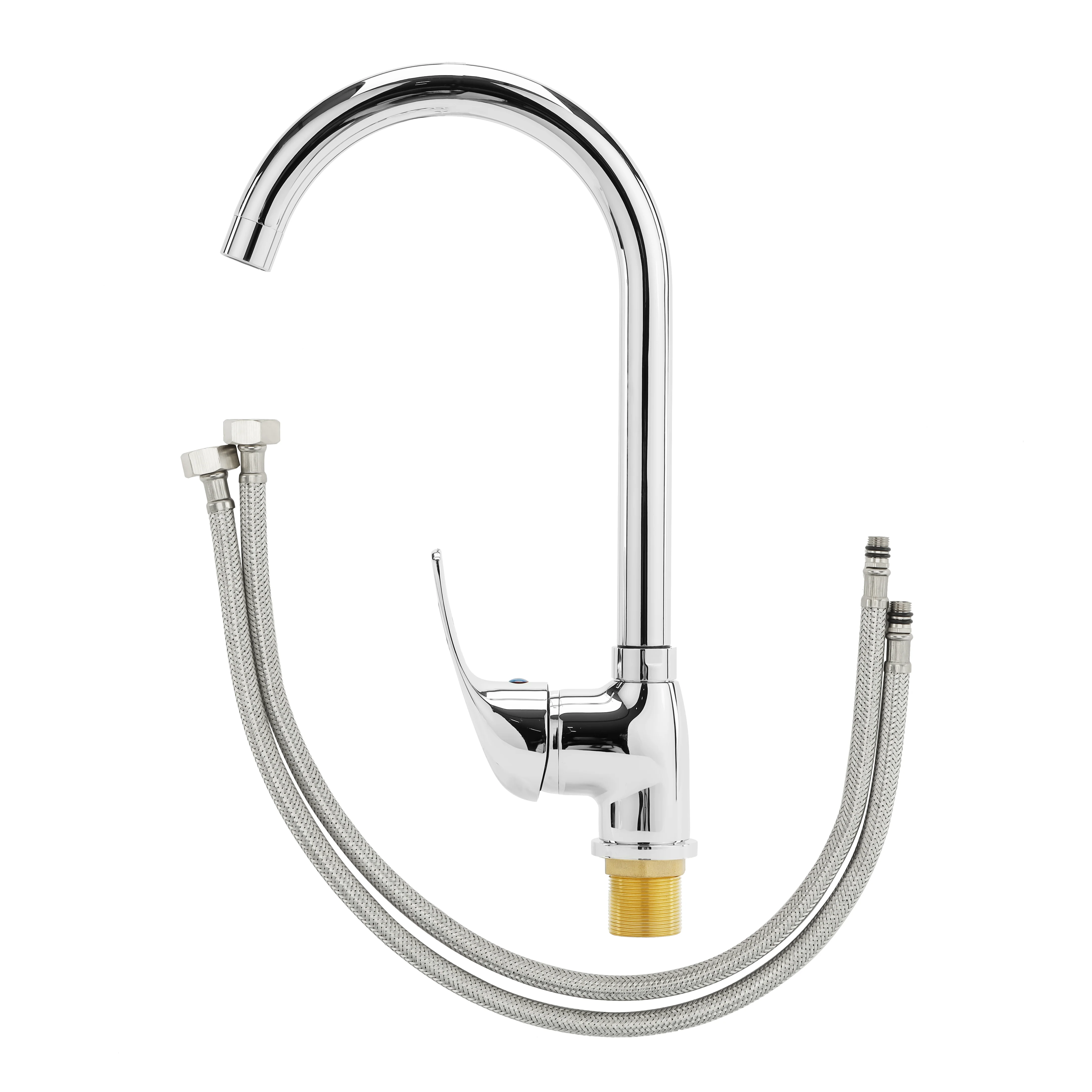 Geepas Sink Mixer GSW61147 | Brass Deck Mounted Tap for Kitchen & Bathroom | Durable Lever Handle | Ceramic Cartridge | 360° Swivel Spout | Leak-Proof | 5-Years Warranty - Image 3