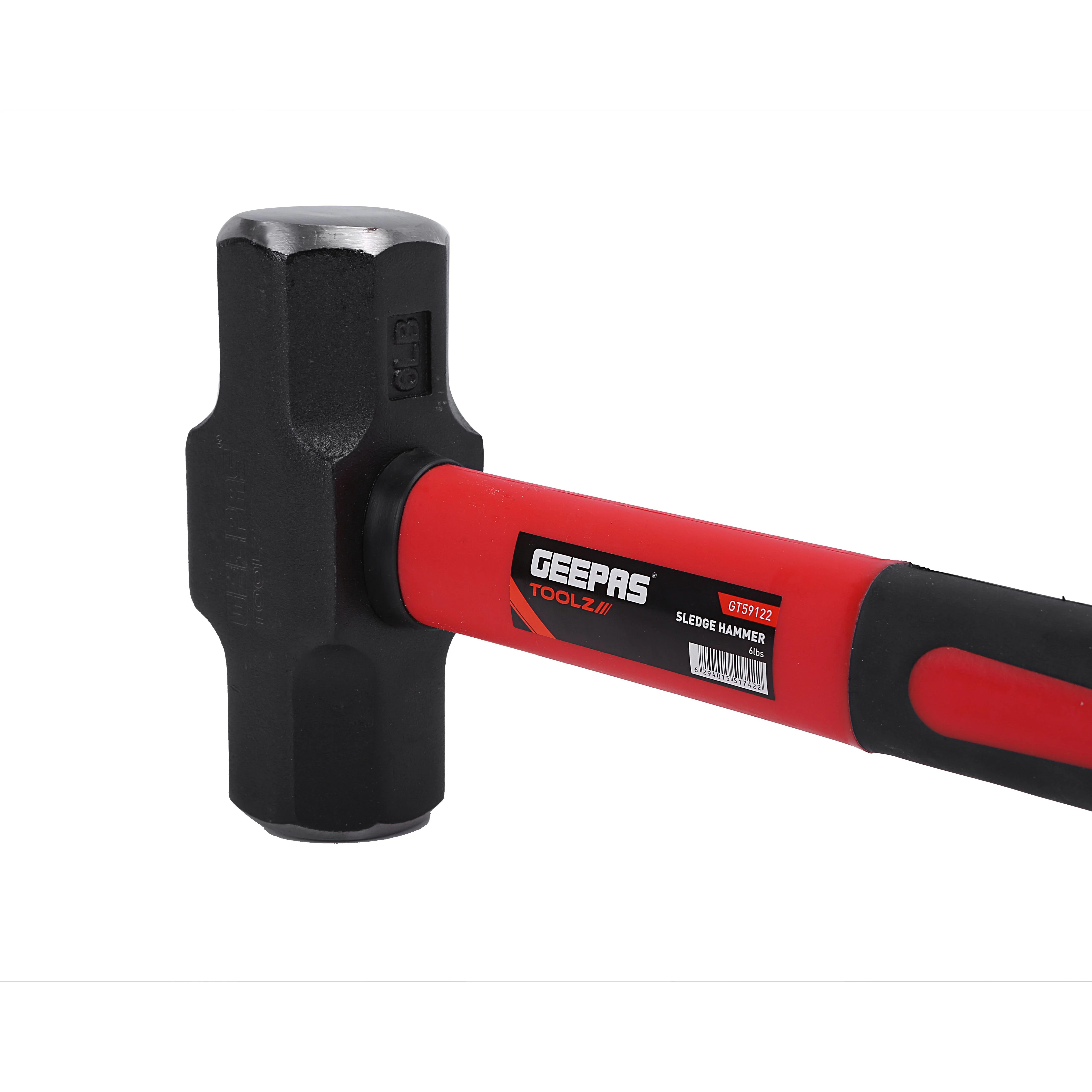 Geepas GT59122 Sledge Hammer Fibre Handle Carbon Steel Head | Drop Forged Head | Long Handle | Ideal for Carpenters, Site Workers & DIYers - Image 4