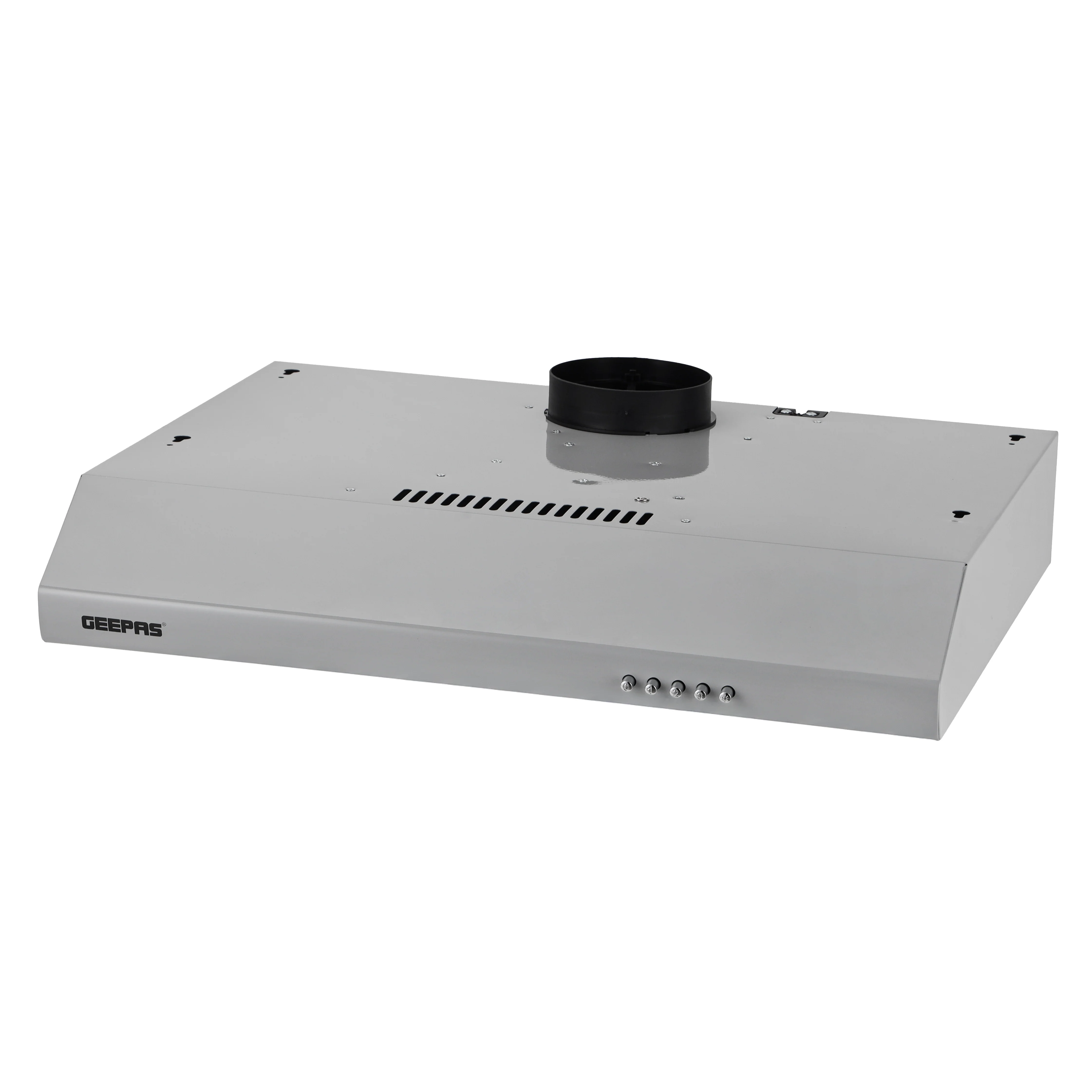 Geepas Slim Hood GHD624GCS | Slim Design Kitchen Hood with 80W Motor| 3 Speed Push Button Control| 200 m³/h Suction Power| LED Light| Charcoal Filter| 1 Year Warranty