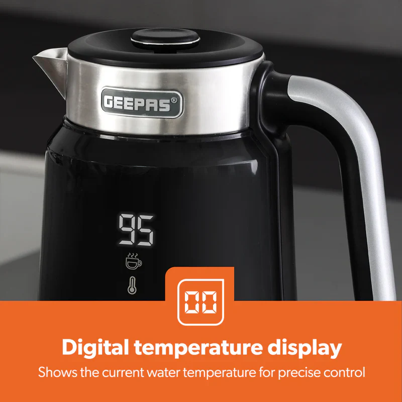 Geepas Smart Stainless Steel Kettle 1.7L GK38034 | WiFi & Voice App Control| Smart Temperature Settings| Fast Boiling| Auto Shut-Off | Durable Design | 2 Years Warranty - Image 5