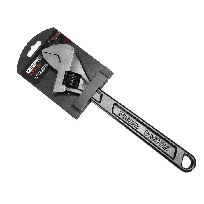 Geepas Soft Grip 12” Adjustable Wrench - Made of Highly Durable CRV, Black Phosphated Finish, Easy To Operate, Has a Double Colored Handle - Image 3