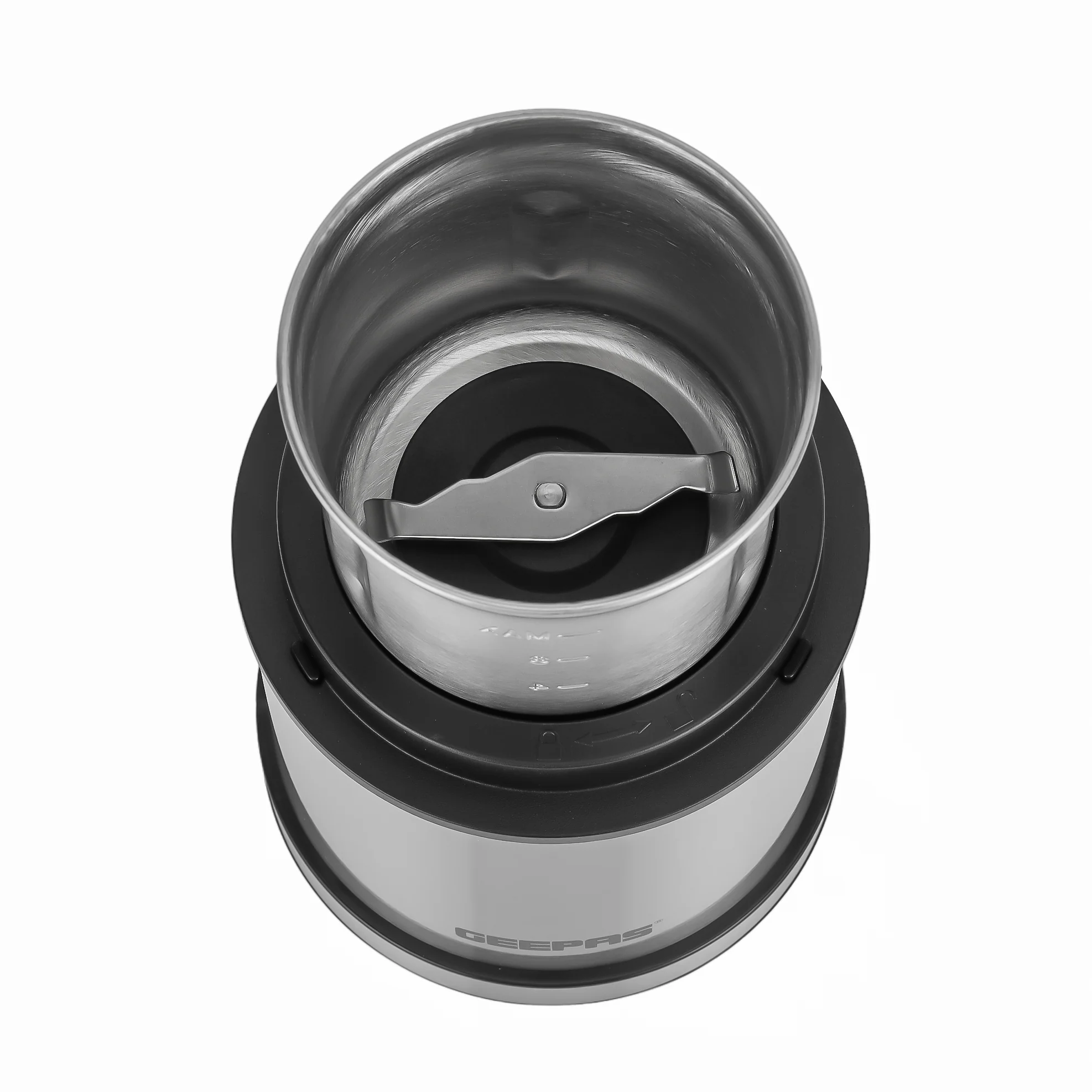 Geepas 2-in-1 Coffee Grinder- GCG41021/ 200W Motor, Durable Wet & Dry Jar, Stainless Steel Housing & Blade/ Ergonomic Grip, Press Down Operation/ 2 Years Warranty - Image 2