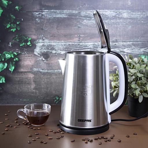 Geepas Stainless Steel Electric Kettle 2.5L GK38028 | 1600W | Built-in Safety Features| Durable Design| Ideal for Home, Office & Travel Hot Water Needs| 2 Years Warranty - Image 3