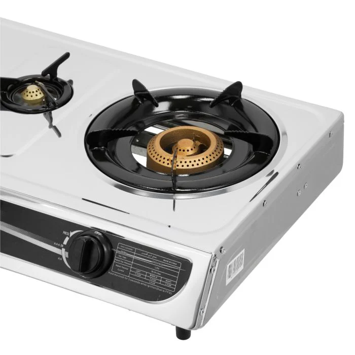 Geepas GGC31032 Stainless Steel Gas Cooker | 2 Burner Stove|  Auto Piezo Ignition | Flame Failure Safety  | Cast Iron Mixing Tube | Low Gas Consumption |Durable Design - Image 5