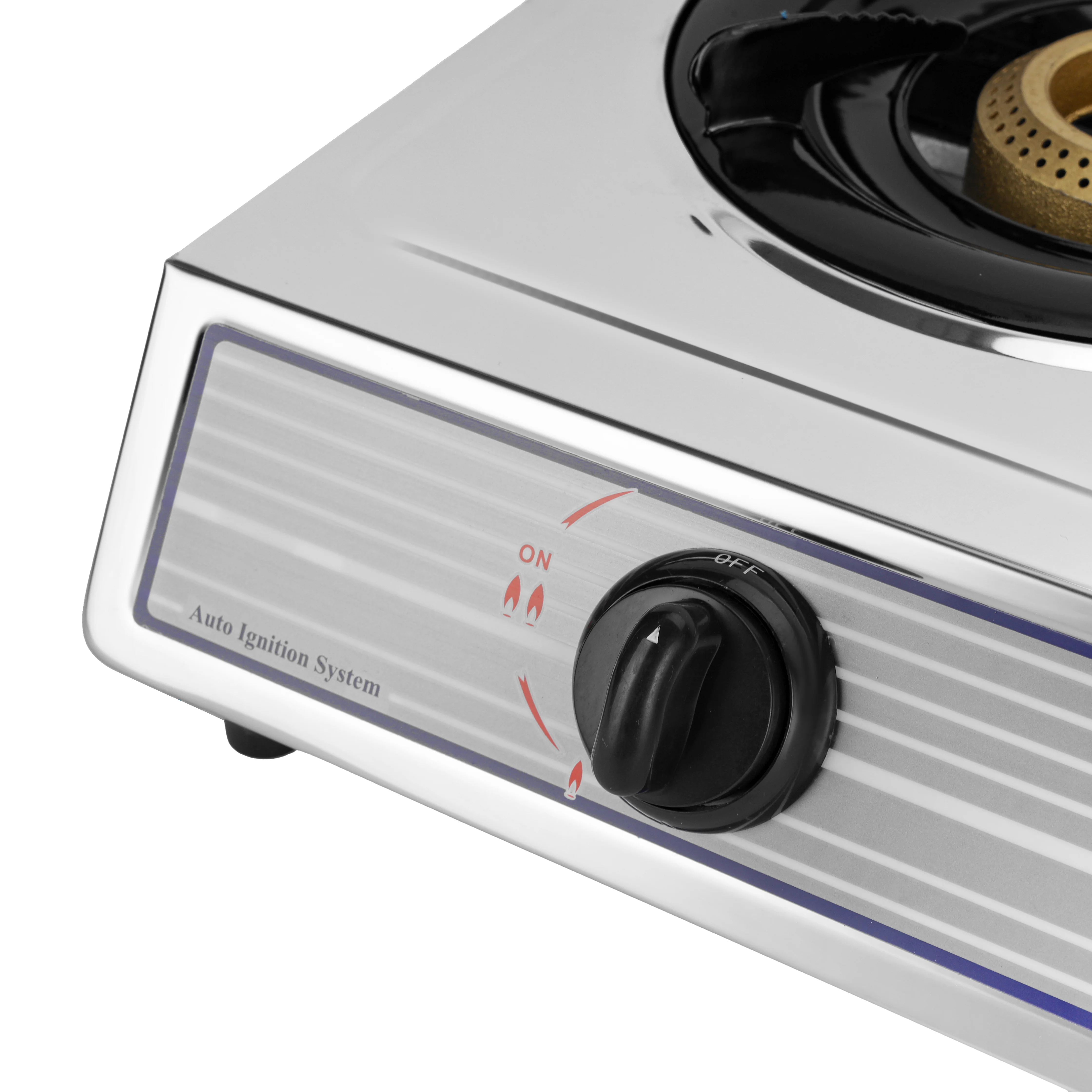 Geepas Stainless Steel Gas Cooker- GK5605/Double Cast Iron Burner Stovetop| Low Gas Consumption|Efficient Heating|Auto Ignition System| LPG Stove|Silver| 2 Years Warranty - Image 5