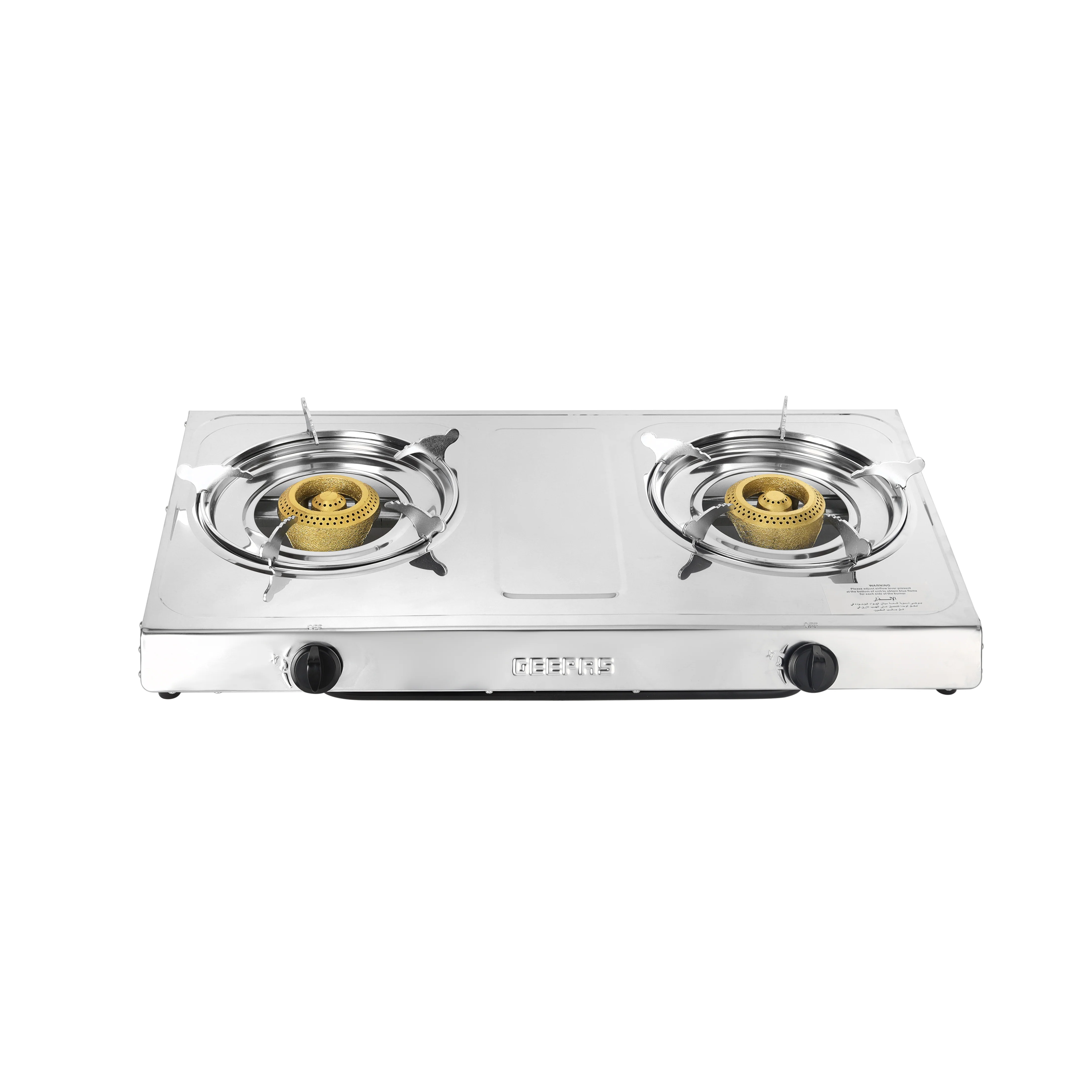 Geepas Stainless Steel Gas Cooker GK679 | Cast Iron Burners| Automatic Ignition| Gas Saving Technology| Durable Body & Efficient Heat Distribution for Daily Cooking - Image 2