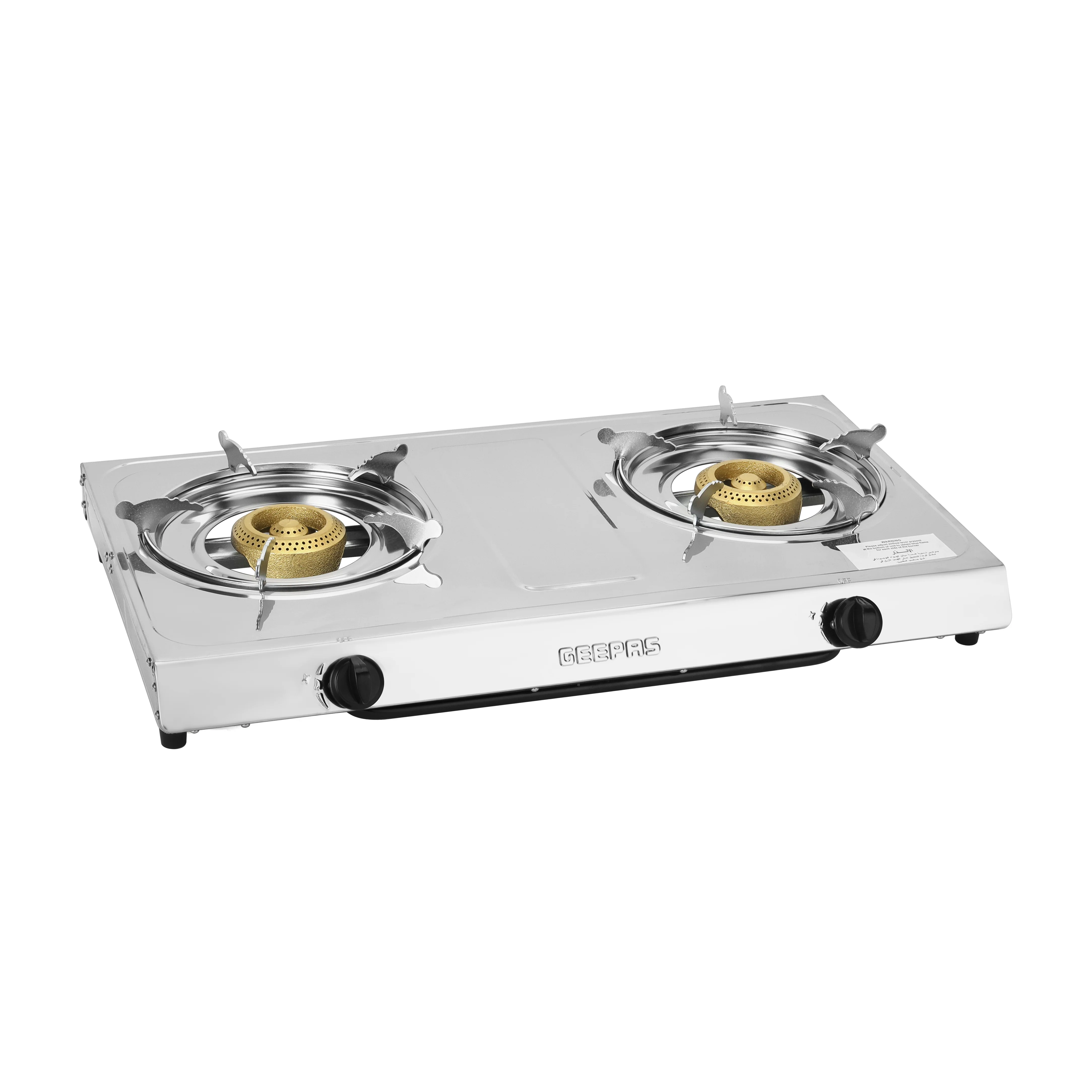 Geepas Stainless Steel Gas Cooker GK679 | Cast Iron Burners| Automatic Ignition| Gas Saving Technology| Durable Body & Efficient Heat Distribution for Daily Cooking - Image 3