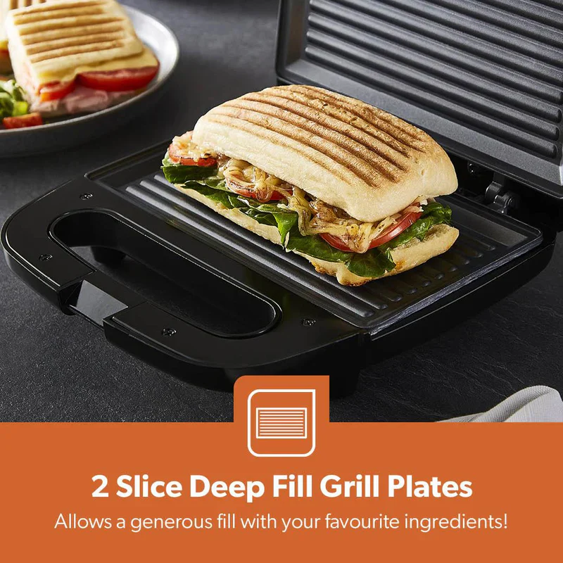 Geepas GGM6001 Stainless Steel Grill Maker | 2 Slice Capacity| 750W Power| Non-Stick Plates| Overheat Protection| Power Indicator| Easy to Clean|  2 Years Warranty - Image 3