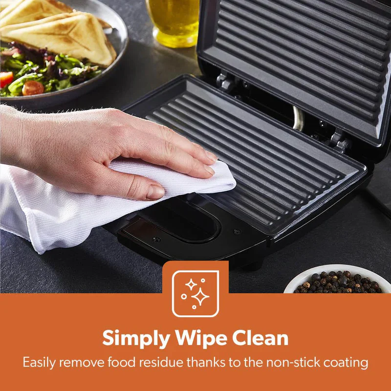 Geepas GGM6001 Stainless Steel Grill Maker | 2 Slice Capacity| 750W Power| Non-Stick Plates| Overheat Protection| Power Indicator| Easy to Clean|  2 Years Warranty - Image 4