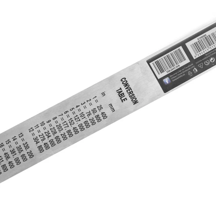 Geepas Stainless Steel Ruler - 200cm Precision Metal Ruler for Accurate Easy to Read Measurements for Office Engineering Drawings with Conversion Tables - Hanging Hole for Storage/A - Image 3
