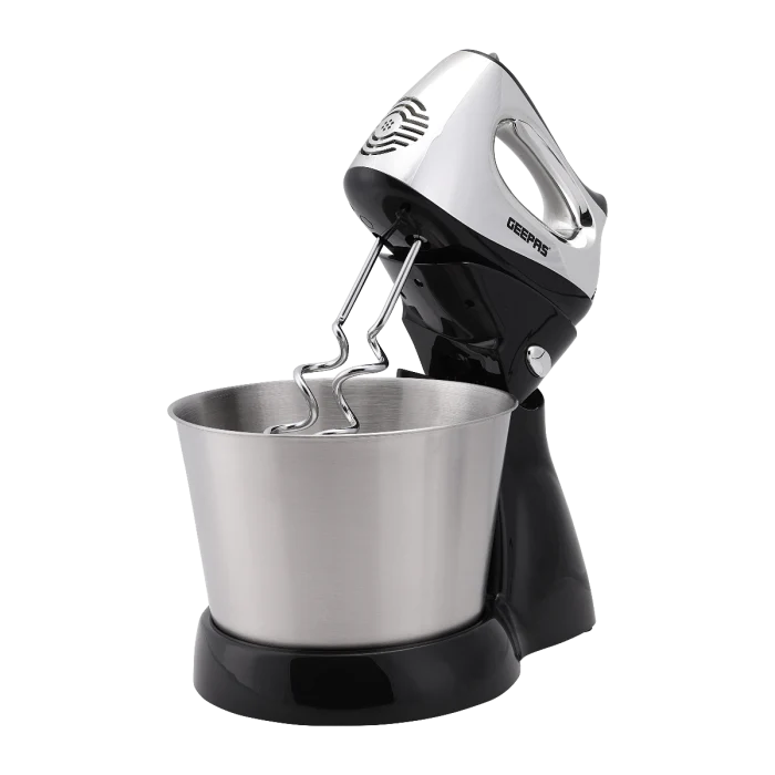 Geepas GHM5461 Stand Mixer | 200W Motor | 2.5L Stainless Steel Bowl for Effortless Mixing & Beating |5 Speed Control | Compact | Durable Design | 2 Years Warranty - Image 4