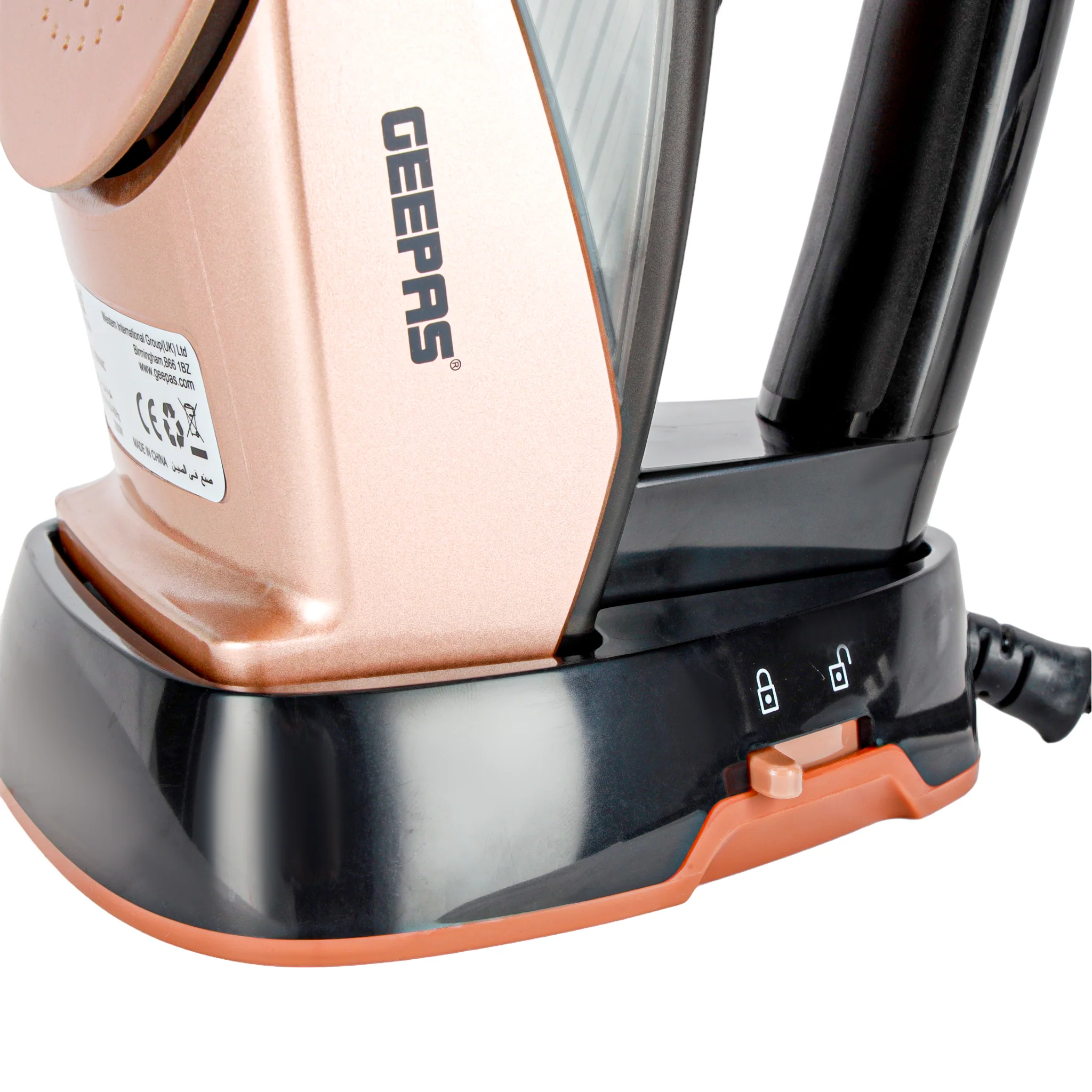 Geepas Steam Iron- GSI7785 Cord and Cordless Use,Ceramic-Coated Soleplate and Self-Cleaning Function, 350 ml Water Tank, Suitable for All Kinds of Fabric, 2200 W Power,2 Years Warranty, Rose Gold and Black - Image 4