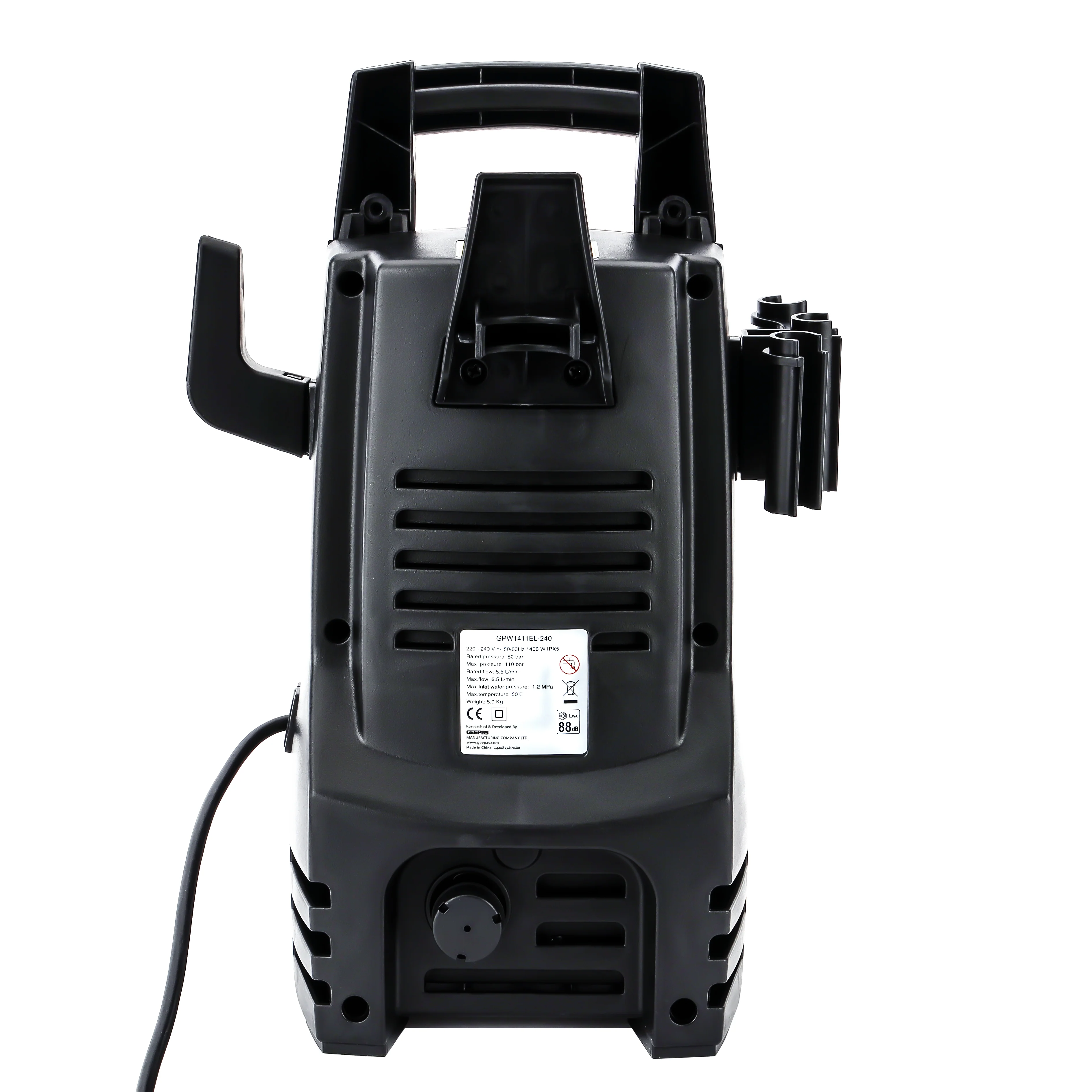 Geepas Toolz GPW1411EL-240 High Pressure Washer | 110BAR Compact Power Washer with 1400W Motor | Ideal for Car, Bike & Outdoor Cleaning | Durable Build| Energy Efficient - Image 3