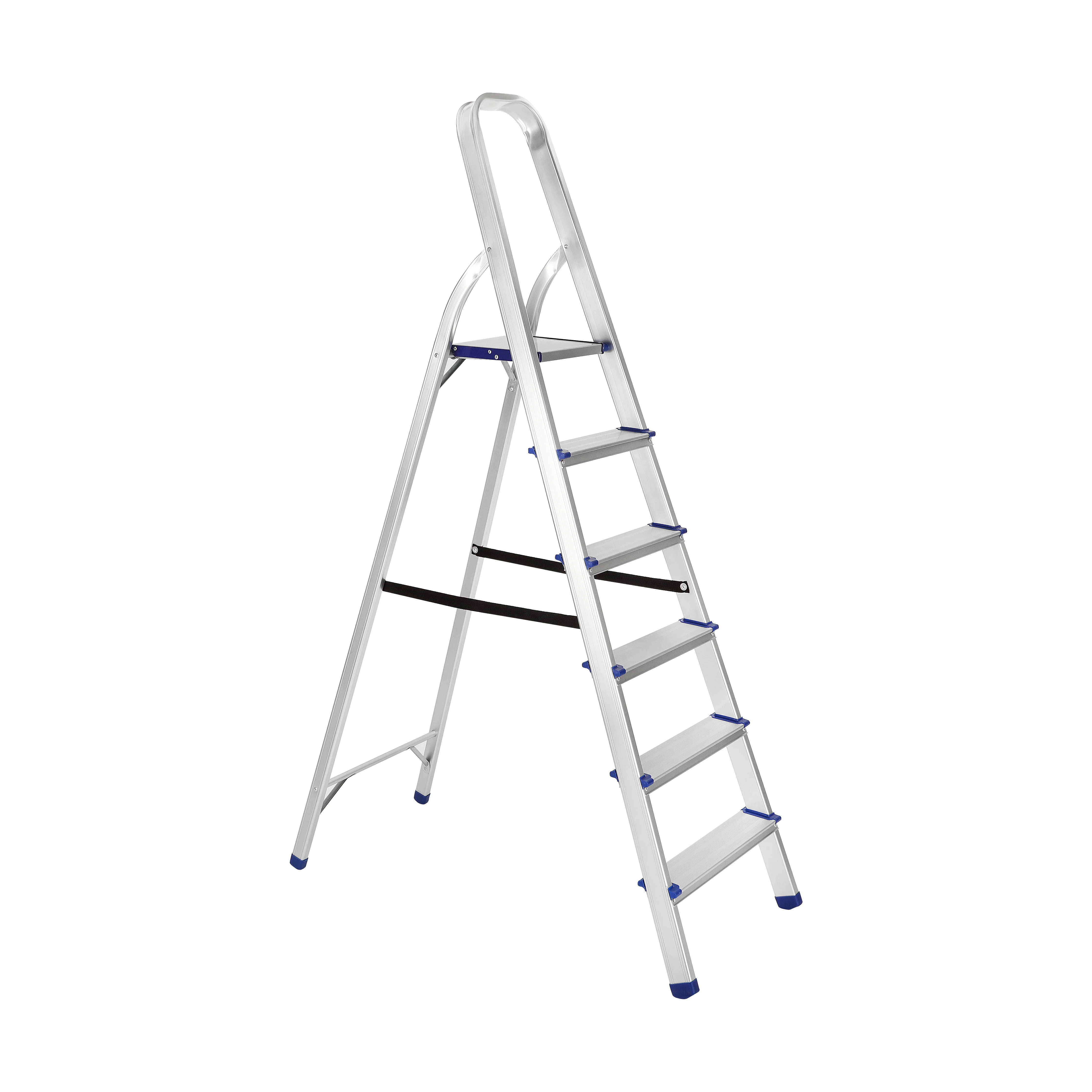 Geepas Toolz GT59485 Aluminium Household 6 Steps Ladder  | Heavy-Duty Folding Home Step Ladder with Wide Anti-Slip Steps | Stable Frame and 150kg Load Capacity - Image 2