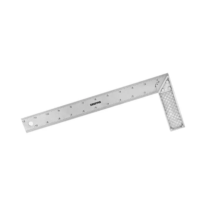 Geepas Try Square with Cast Zinc Handle 12" - 90 Degree Angle Corner Ruler | Woodworking Square, Degree Double-Sided Angle Ruler Right Measuring Tool for Carpenters Engineer - Image 3