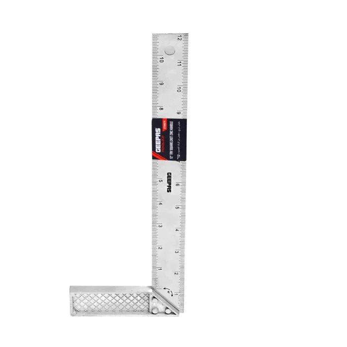 Geepas Try Square with Cast Zinc Handle 12" - 90 Degree Angle Corner Ruler | Woodworking Square, Degree Double-Sided Angle Ruler Right Measuring Tool for Carpenters Engineer - Image 5