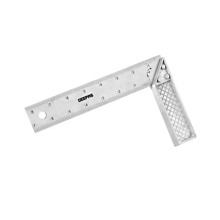 Geepas Try Square with Cast Zinc Handle 8" - 90 Degree Angle Corner Ruler | Woodworking Square, Degree Double-Sided Angle Ruler Right Measuring Tool for Carpenters Engineer - Image 2