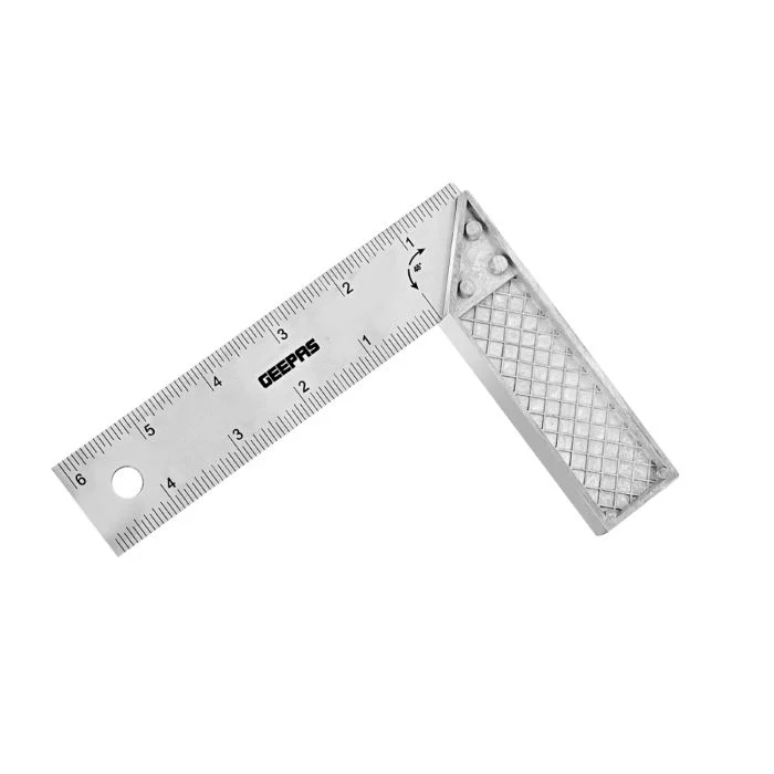 Geepas Try Square with Metal Handle 6" - 90 Degree Angle Corner Ruler | Woodworking Square, Degree Double-Sided Angle Ruler Right Measuring Tool for Carpenters Engineer - Image 4