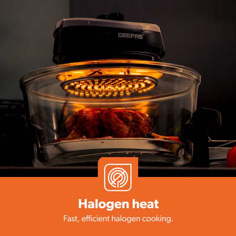 Geepas Turbo Halogen Oven GHO34048UK | 17L Capacity | Oil-Free & Fast Cooking | Adjustable Temperature Control | Powerful & Energy Efficient Design | 2 Years Warranty - Image 3