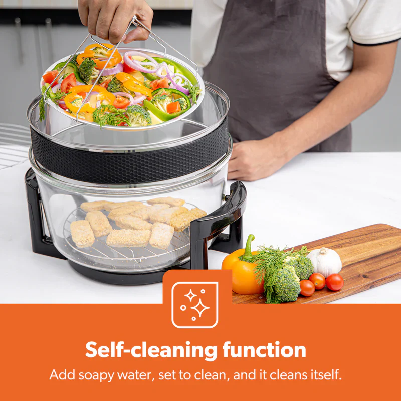 Geepas Turbo Halogen Oven GHO34048UK | 17L Capacity | Oil-Free & Fast Cooking | Adjustable Temperature Control | Powerful & Energy Efficient Design | 2 Years Warranty - Image 4