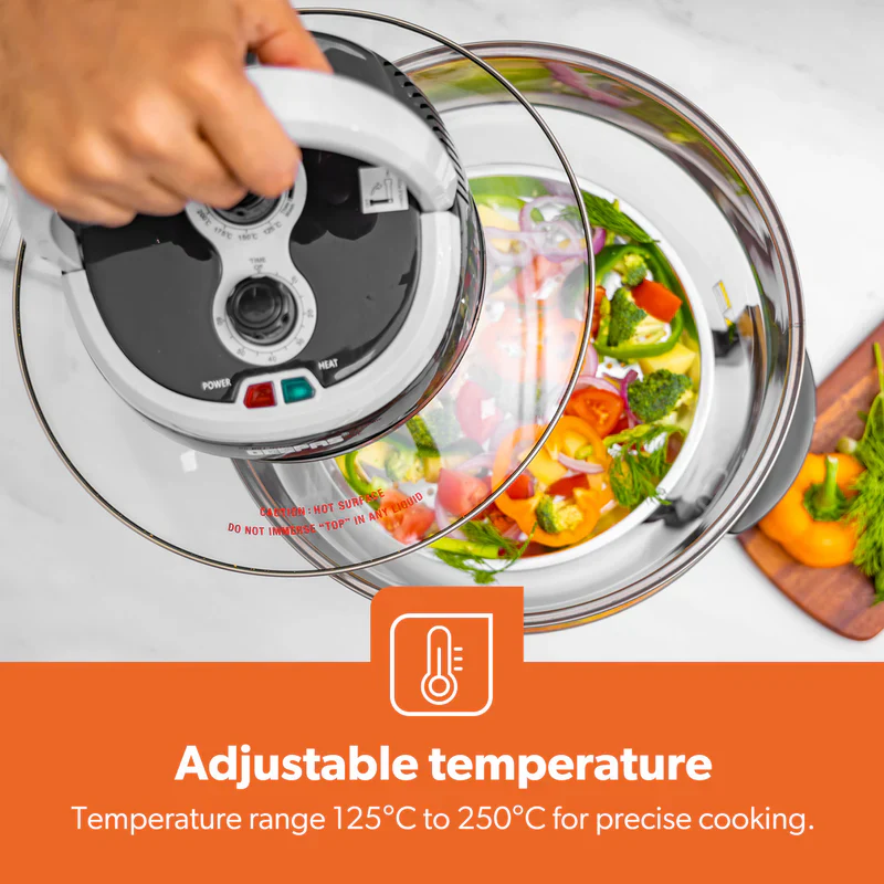 Geepas Turbo Halogen Oven GHO34048UK | 17L Capacity | Oil-Free & Fast Cooking | Adjustable Temperature Control | Powerful & Energy Efficient Design | 2 Years Warranty - Image 5