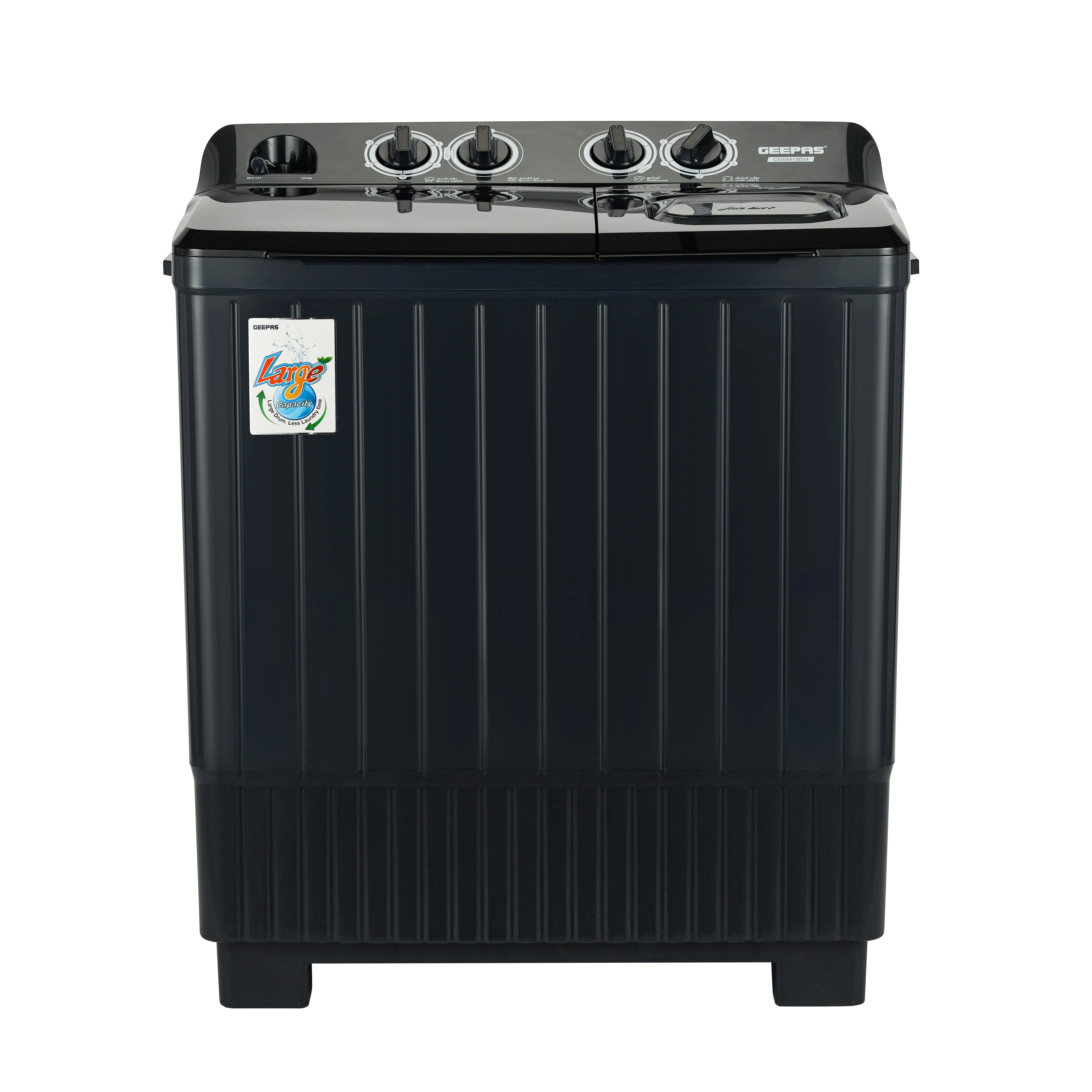 Geepas Twin Tub Washing Machine- GSWM18054/ Semi-Automatic, Equipped with Big Pulsator and Spin Dry/ Efficient Performance and Classic Design/ Perfect for Home, Apartments - Image 3