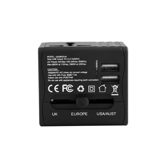Geepas Universal Adapter For Smartphones, Cameras And More - Works In More Than 150 Countries, Has A 5V, 2.1A Output - Image 6