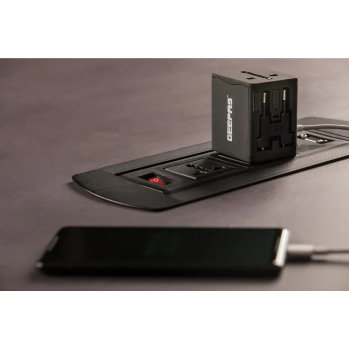 Geepas Universal Adapter For Smartphones, Cameras And More - Works In More Than 150 Countries, Has A 5V, 2.1A Output - Image 9