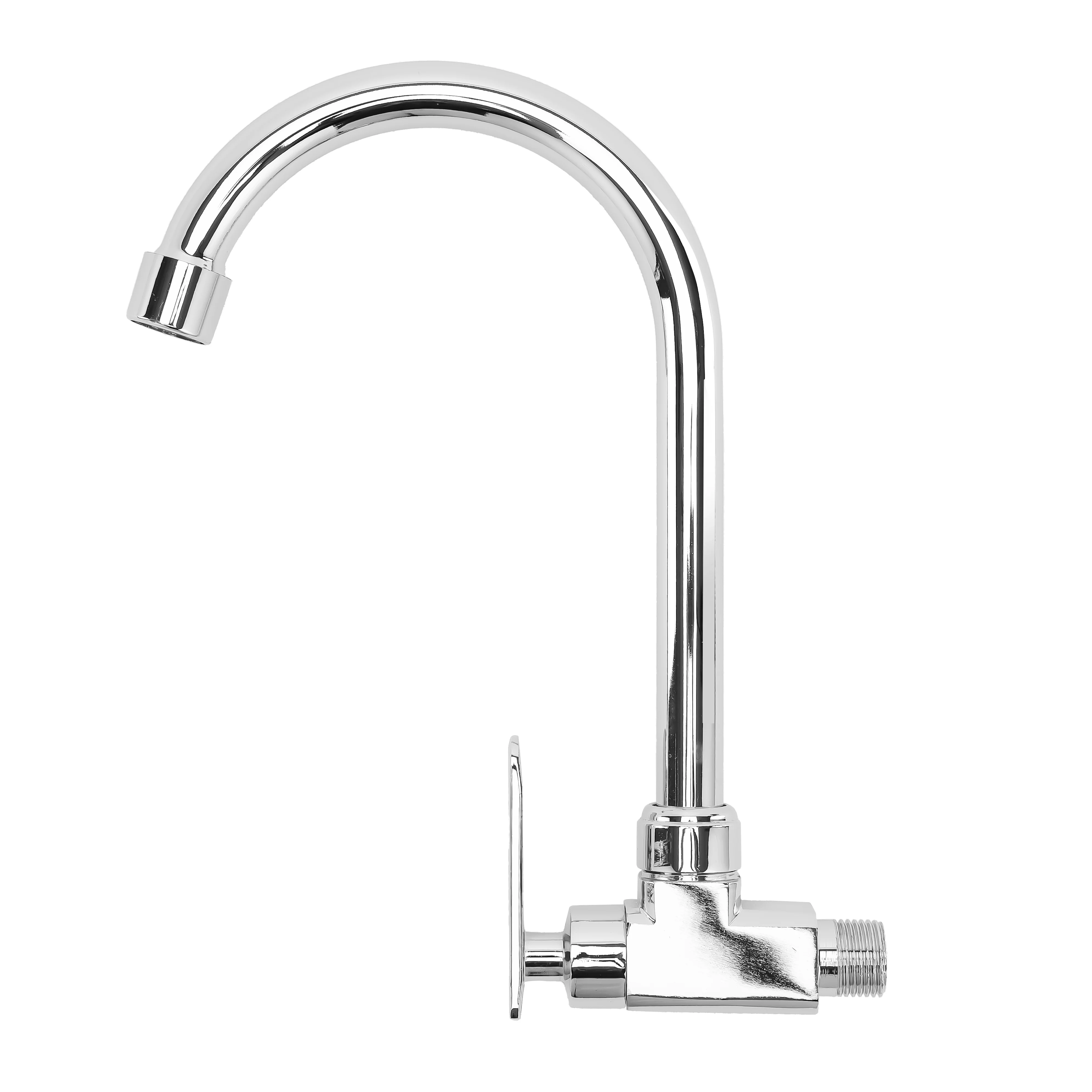 Geepas Wall Mounted Sink Tap GSW61139 | Single Hole Kitchen & Bathroom Tap | Chrome Finish, Durable Quarter Turn Cartridge, Leak-Proof Handle, 360° Swivel Spout - Image 3
