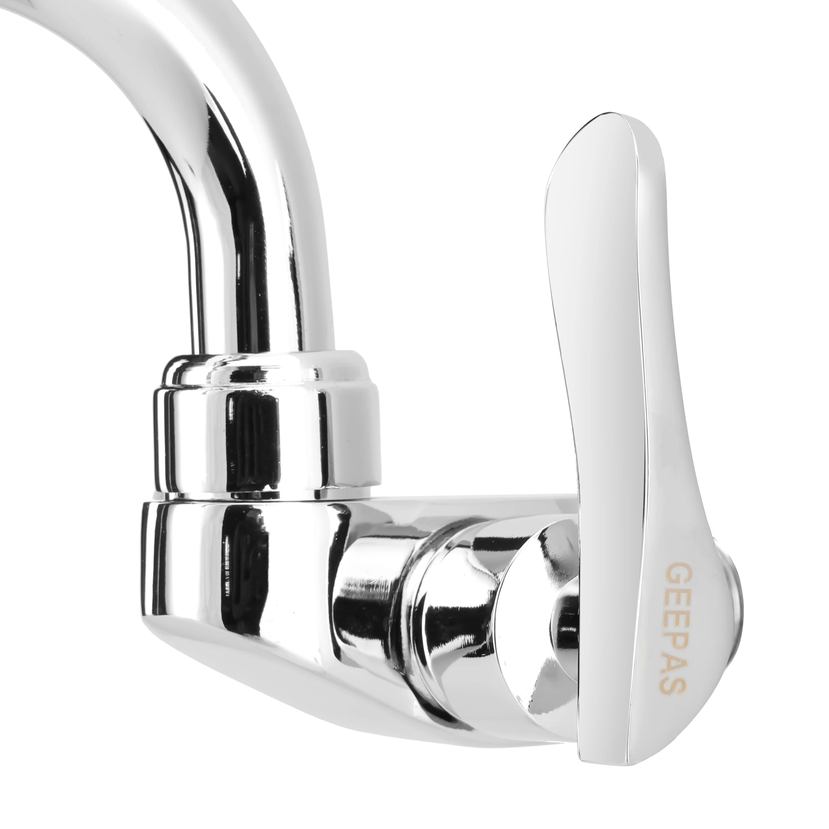 Geepas Wall Mounted Sink Tap GSW61140 | Single Hole Kitchen & Bathroom Tap | Chrome Finish, Durable Quarter Turn Cartridge, Leak-Proof Handle & 360° Swiveling Spout - Image 5