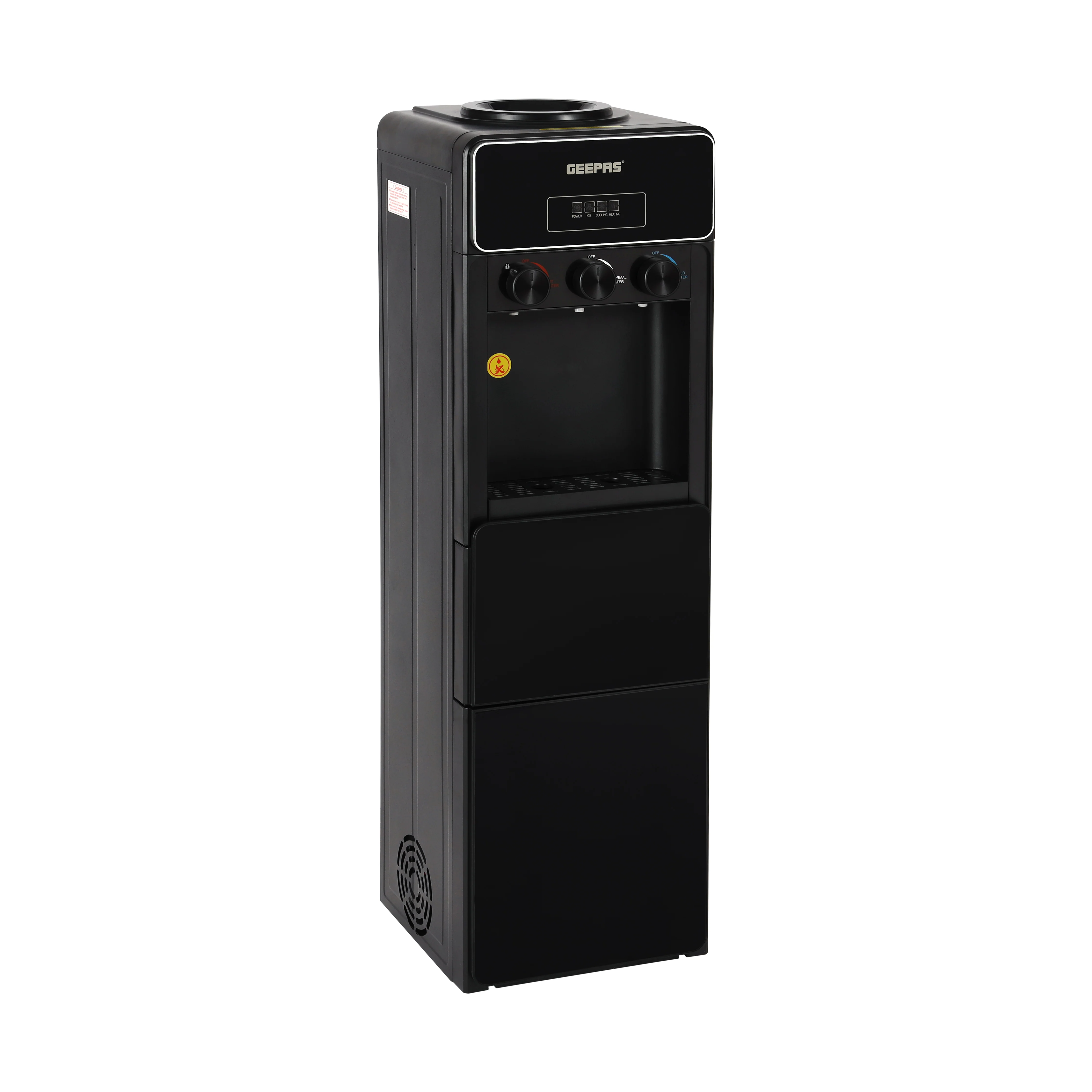 Geepas Water Dispenser with Ice Maker GIM17042 | 3 Taps | Hot & Cold Water | 2-in-1 Function | 10kg Ice Making Capacity | Child Lock | Stainless Steel Water Tank - Image 3