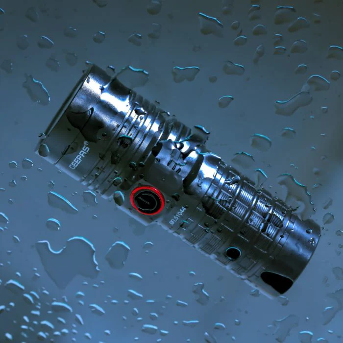 Geepas Waterproof LED Flashlight with Power Bank- GFL51044| Aluminum Housing with 25W High Power LED| 15 Hours Working Time with Power Reminder - Image 3