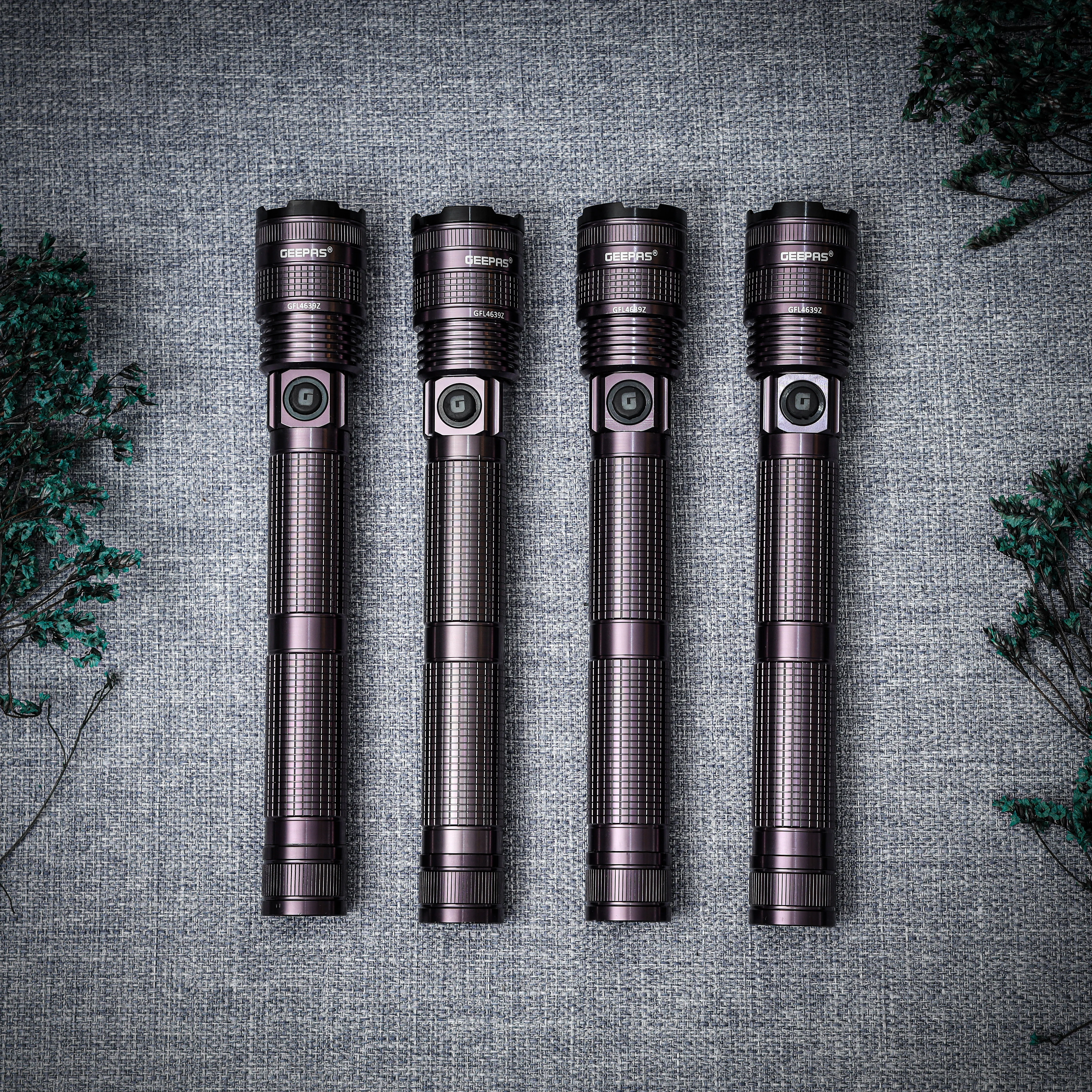 Geepas Zoomable LED Flashlight- GFL4639/ Pack of 4, 20W Laser High-Power LEDs, Perfect for Indoor and Outdoor Use, 10 Hours Continuous Working, Black - Image 4