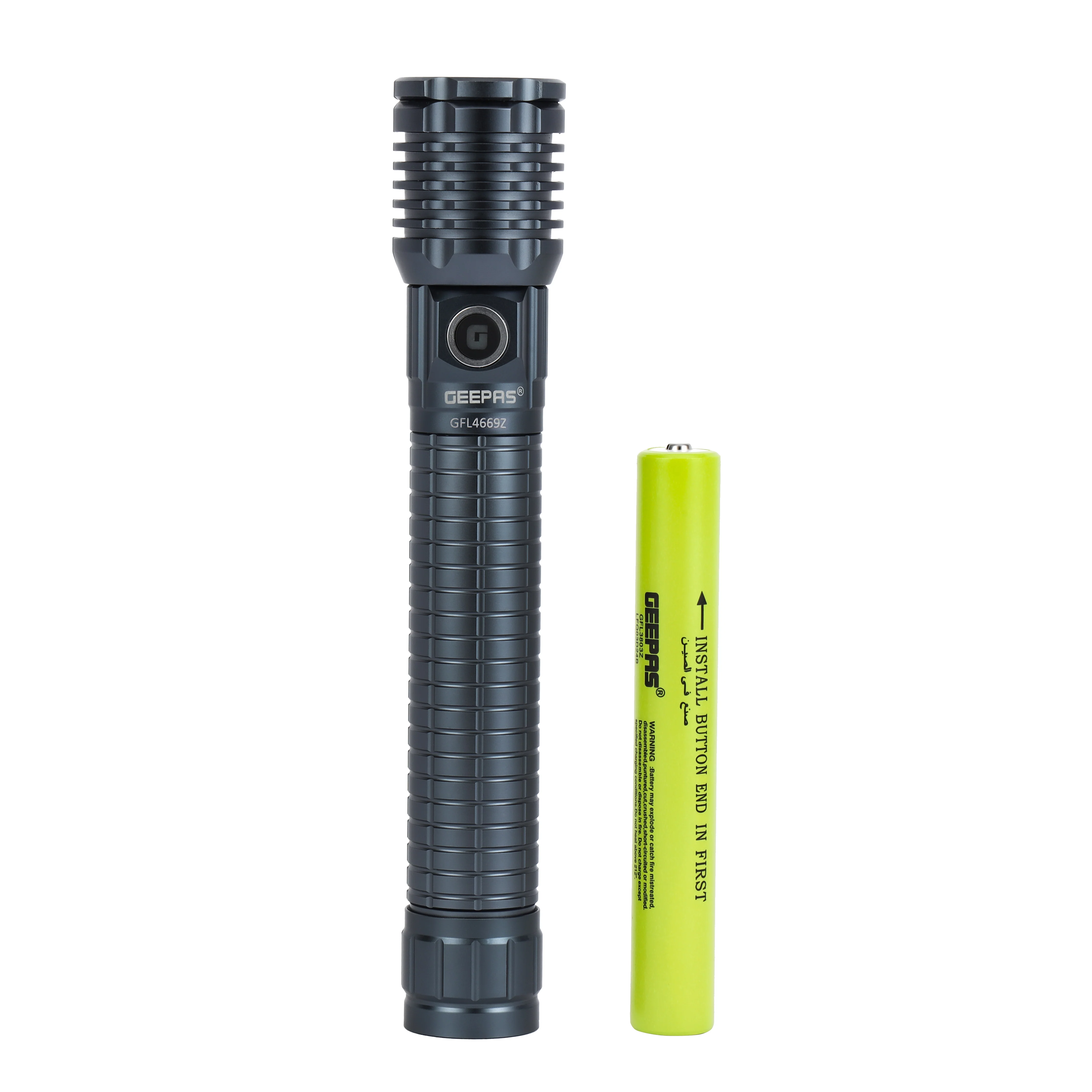 Geepas Zoomable LED Flashlight-GFL4669 5Pcs Combo/ 25W High Power 6000mAh Battery with Aircraft Aluminium Alloy Body/ 10 Hours Working Time/Type-C Charging - Image 5